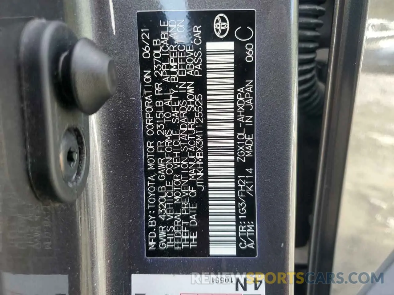 13 Photograph of a damaged car JTNKHMBX3M1125525 TOYOTA C-HR 2021