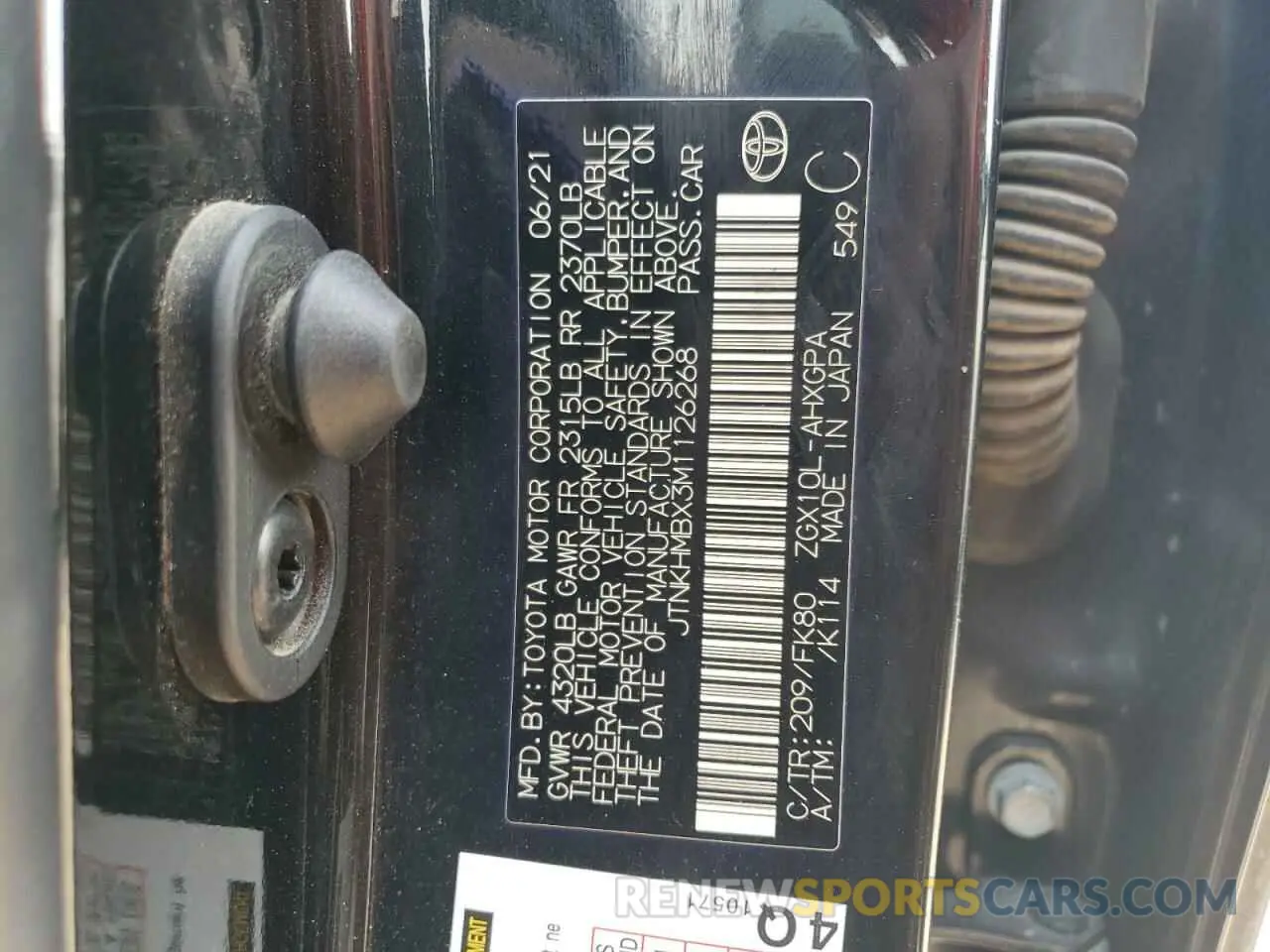 13 Photograph of a damaged car JTNKHMBX3M1126268 TOYOTA C-HR 2021
