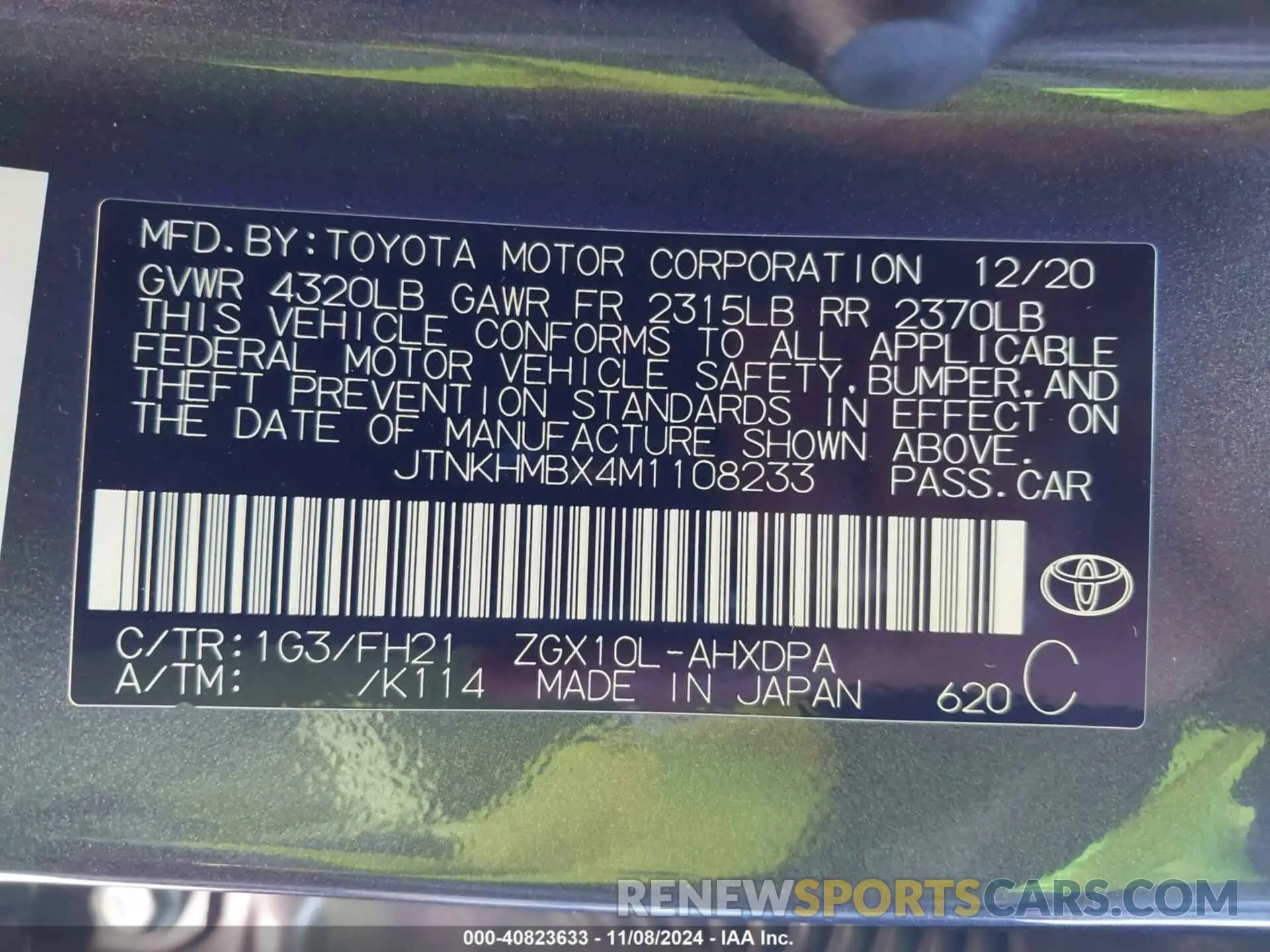 9 Photograph of a damaged car JTNKHMBX4M1108233 TOYOTA C-HR 2021