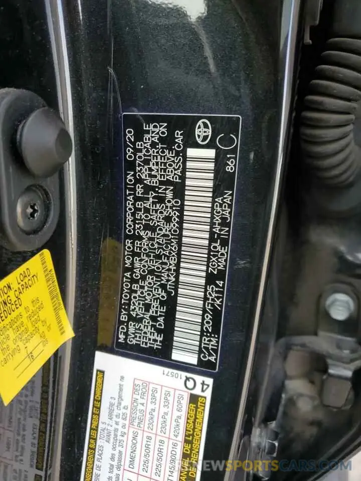 15 Photograph of a damaged car JTNKHMBX6M1099910 TOYOTA C-HR 2021