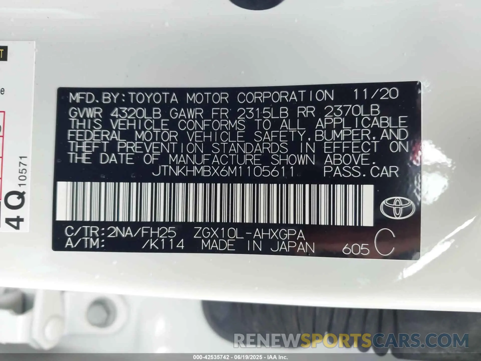 9 Photograph of a damaged car JTNKHMBX6M1105611 TOYOTA C-HR 2021
