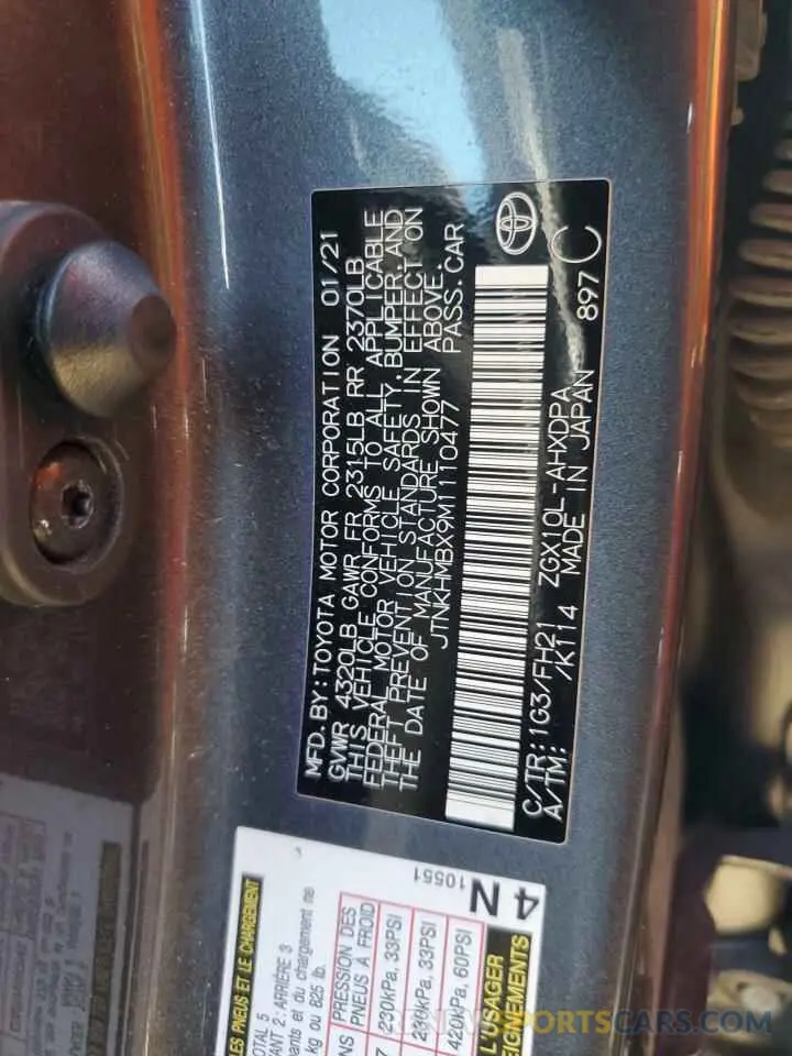 13 Photograph of a damaged car JTNKHMBX9M1110477 TOYOTA C-HR 2021
