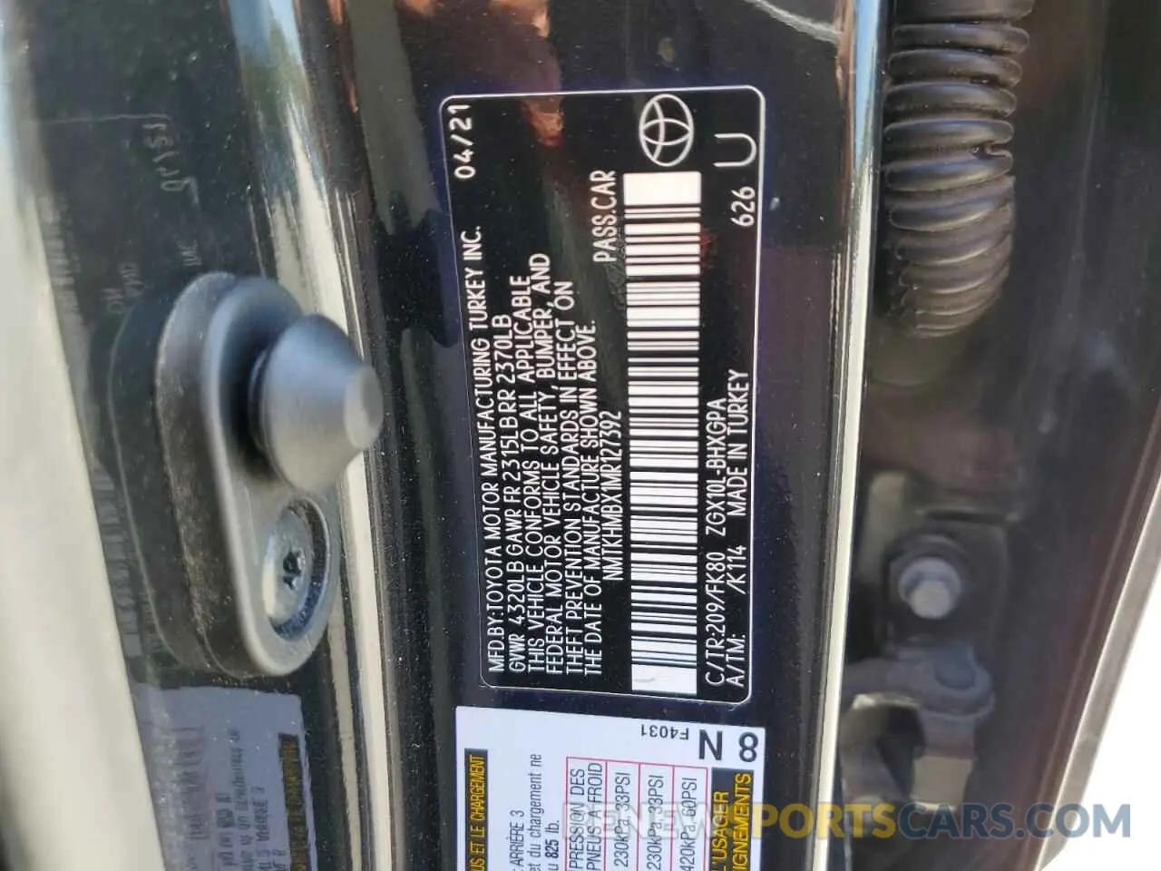 13 Photograph of a damaged car NMTKHMBX1MR127392 TOYOTA C-HR 2021