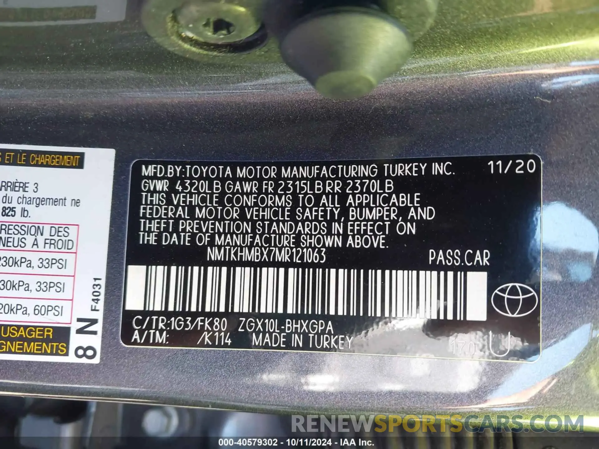 9 Photograph of a damaged car NMTKHMBX7MR121063 TOYOTA C-HR 2021