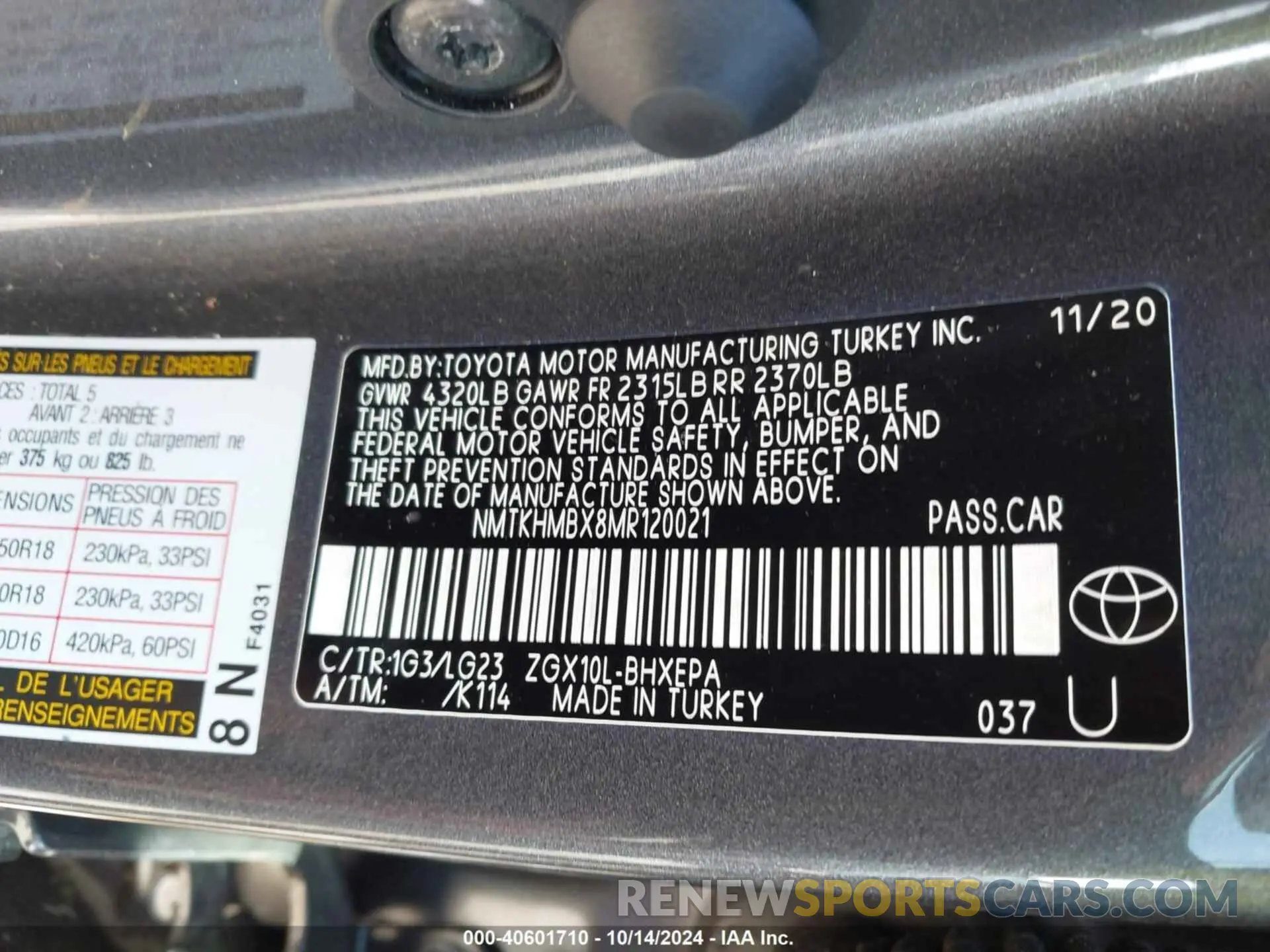9 Photograph of a damaged car NMTKHMBX8MR120021 TOYOTA C-HR 2021