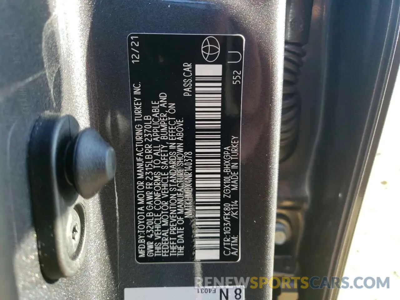 10 Photograph of a damaged car NMTKHMBX4NR140378 TOYOTA C-HR 2022