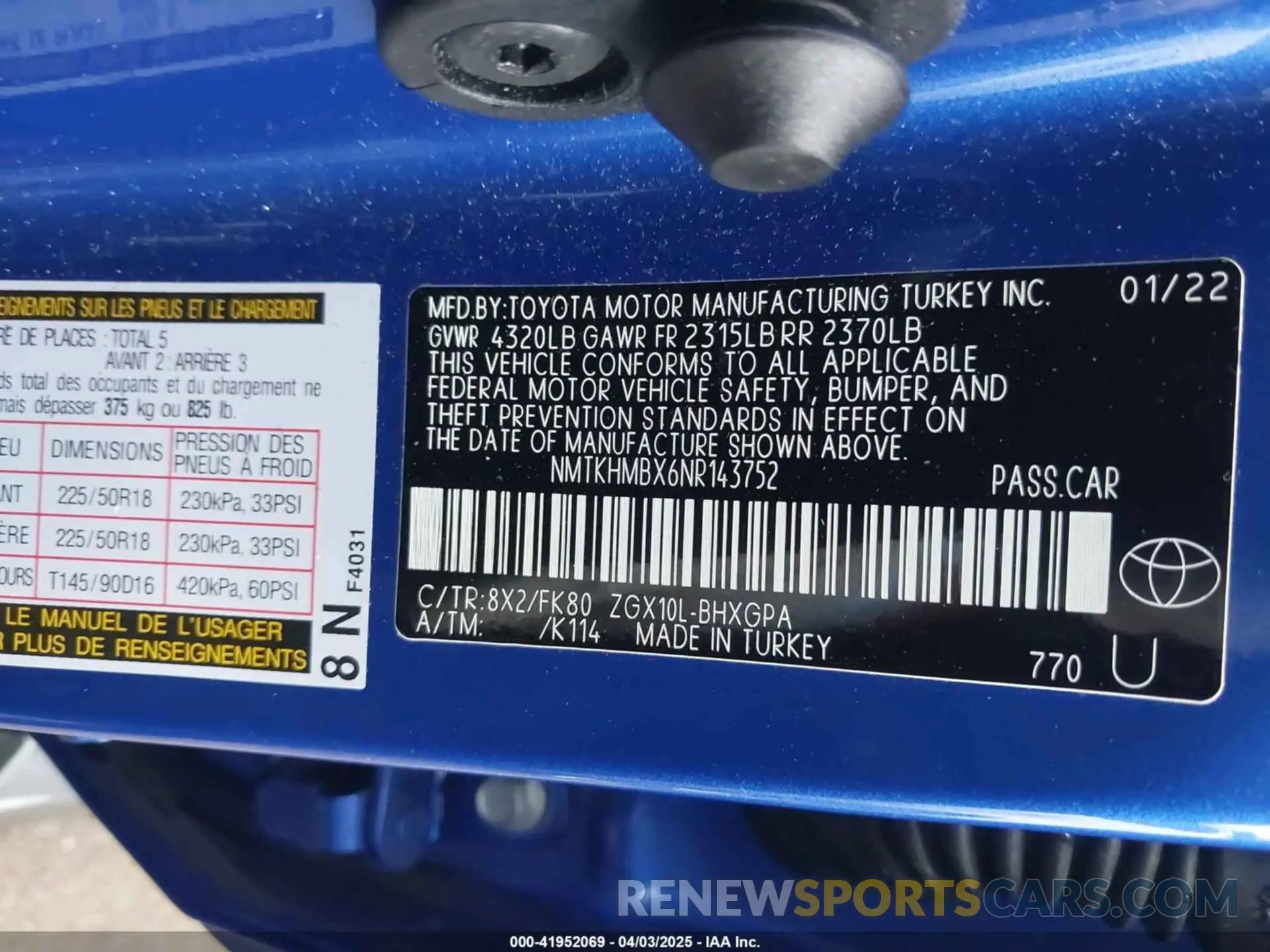 9 Photograph of a damaged car NMTKHMBX6NR143752 TOYOTA C-HR 2022