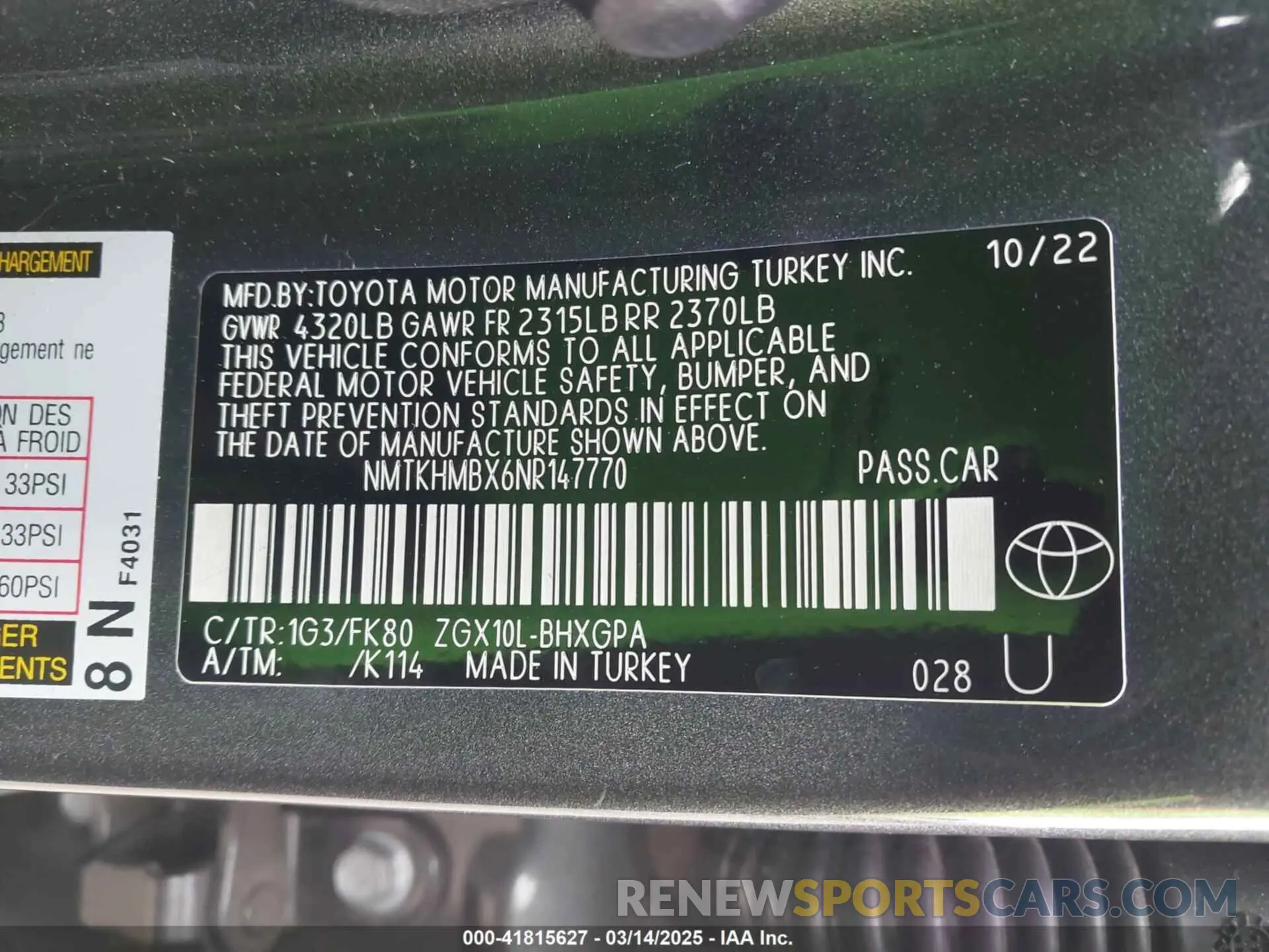 9 Photograph of a damaged car NMTKHMBX6NR147770 TOYOTA C-HR 2022