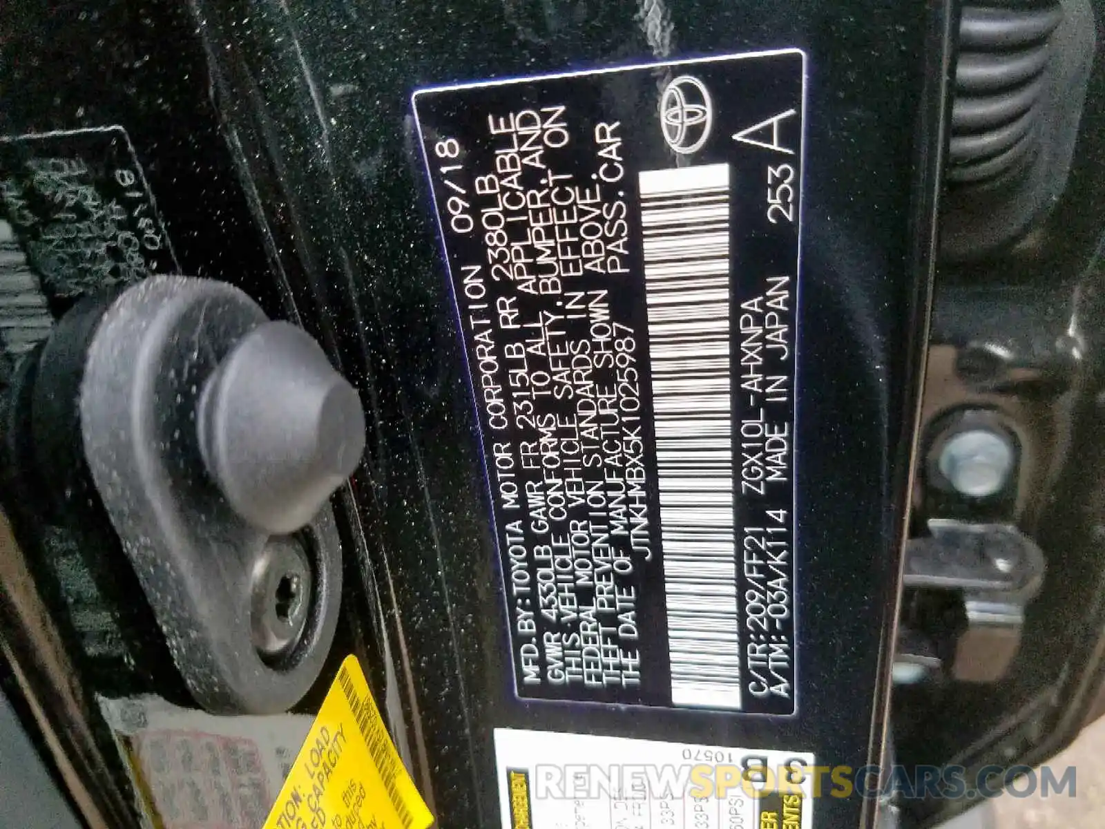 10 Photograph of a damaged car JTNKHMBX5K1025987 TOYOTA C-HR XLE 2019