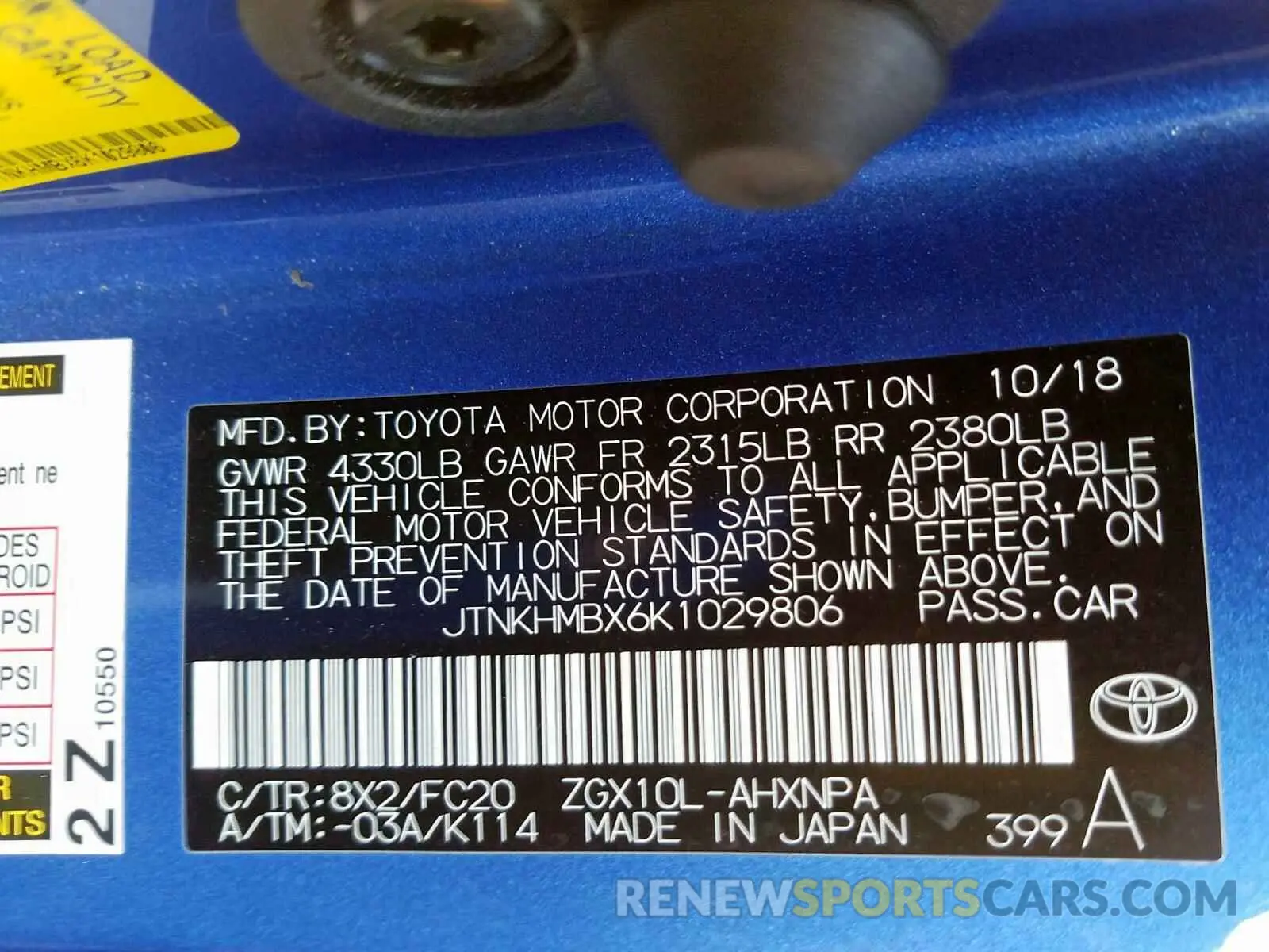 10 Photograph of a damaged car JTNKHMBX6K1029806 TOYOTA C-HR XLE 2019