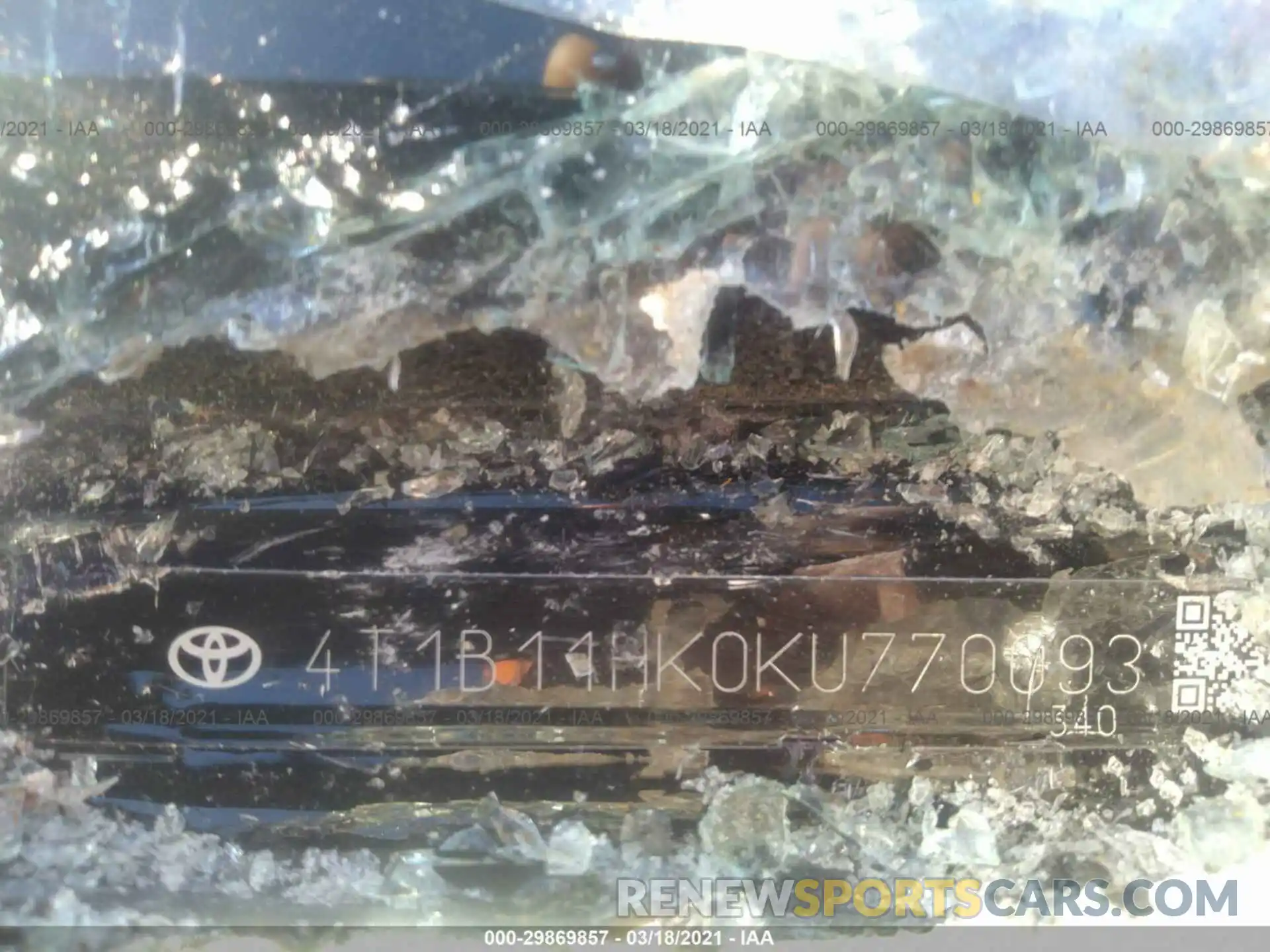 9 Photograph of a damaged car 4T1B11HK0KU770093 TOYOTA CAMRY 2019