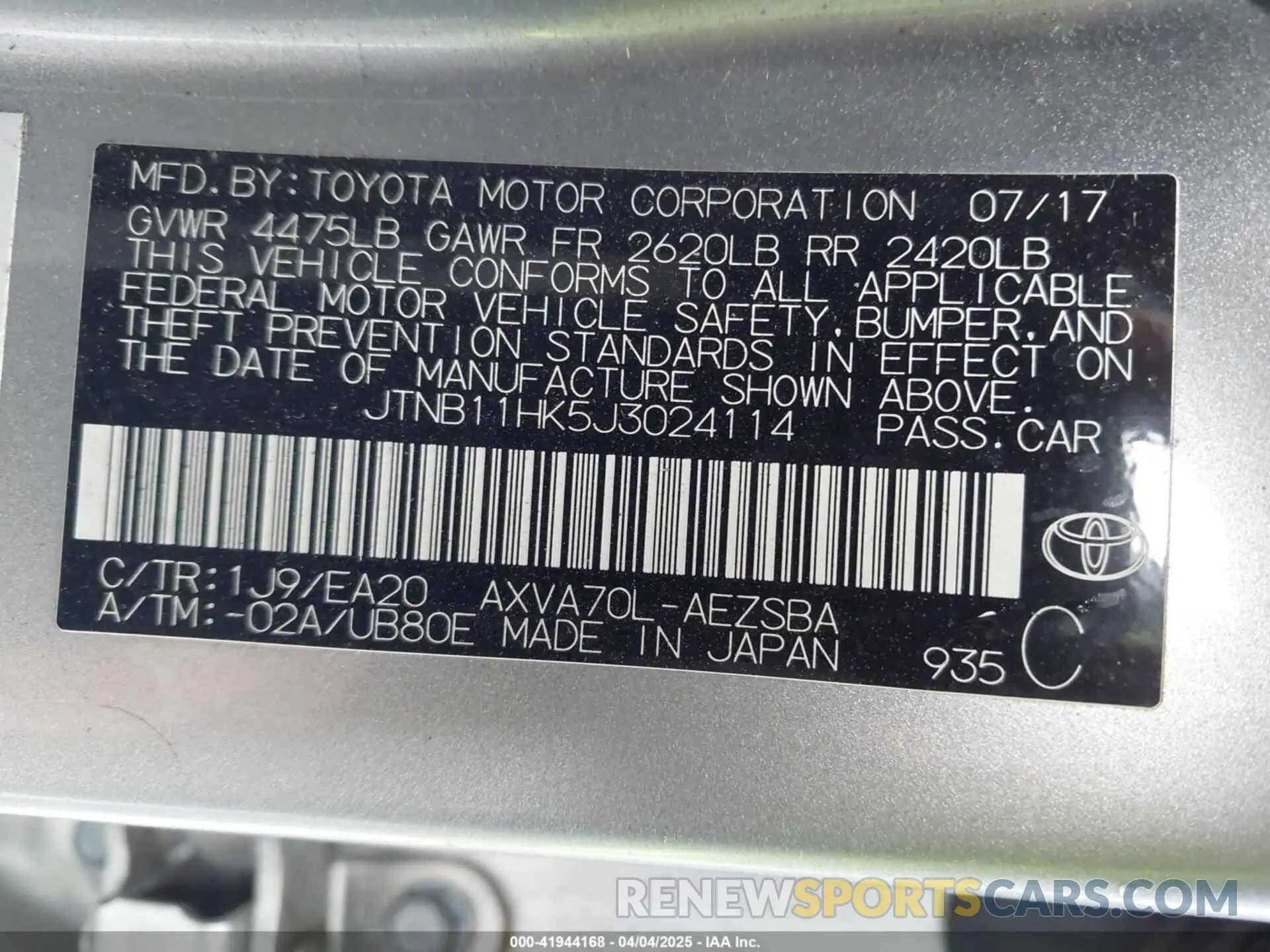 9 Photograph of a damaged car 4T1B11HK1KU272114 TOYOTA CAMRY 2019