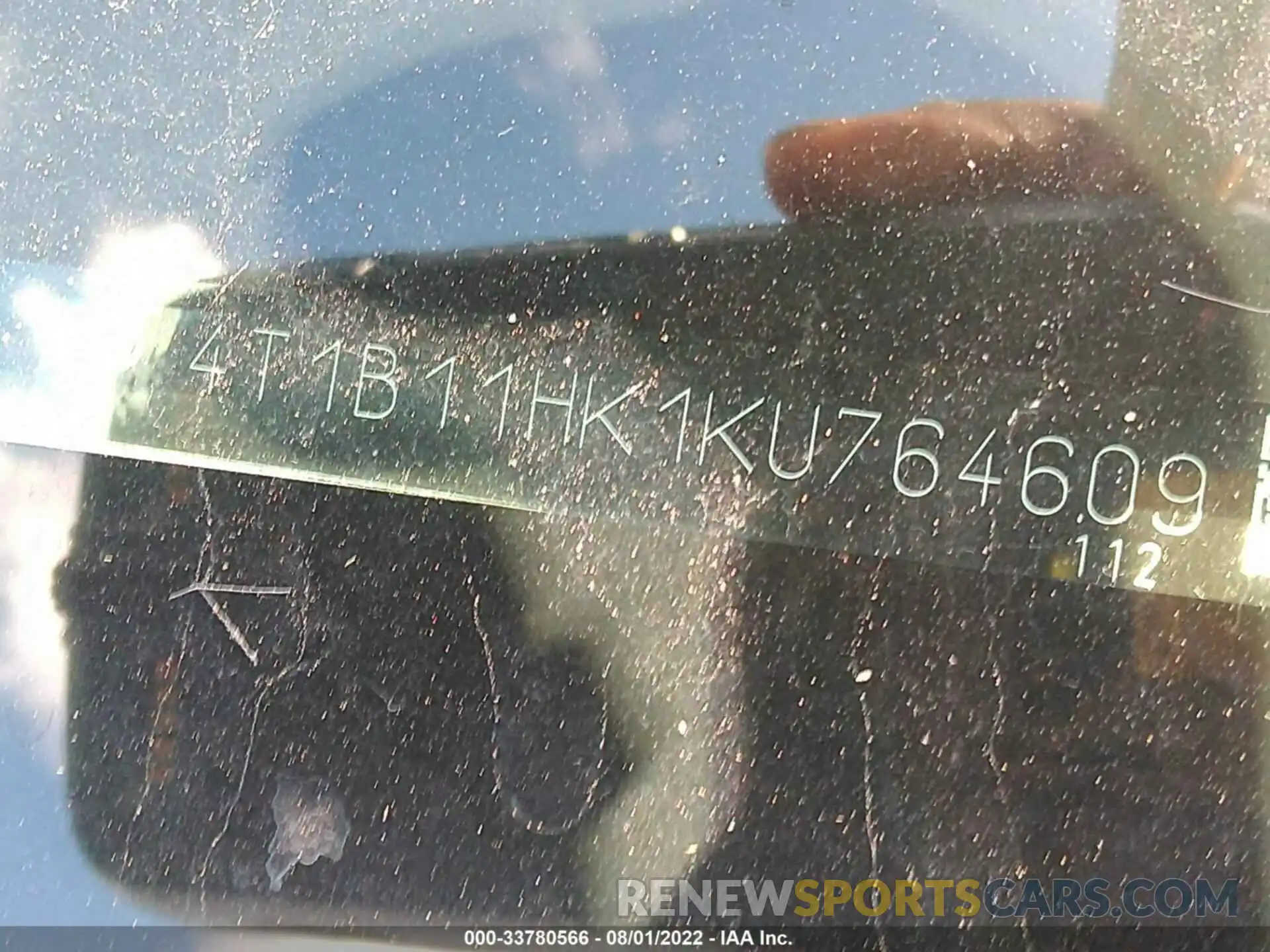 9 Photograph of a damaged car 4T1B11HK1KU764609 TOYOTA CAMRY 2019