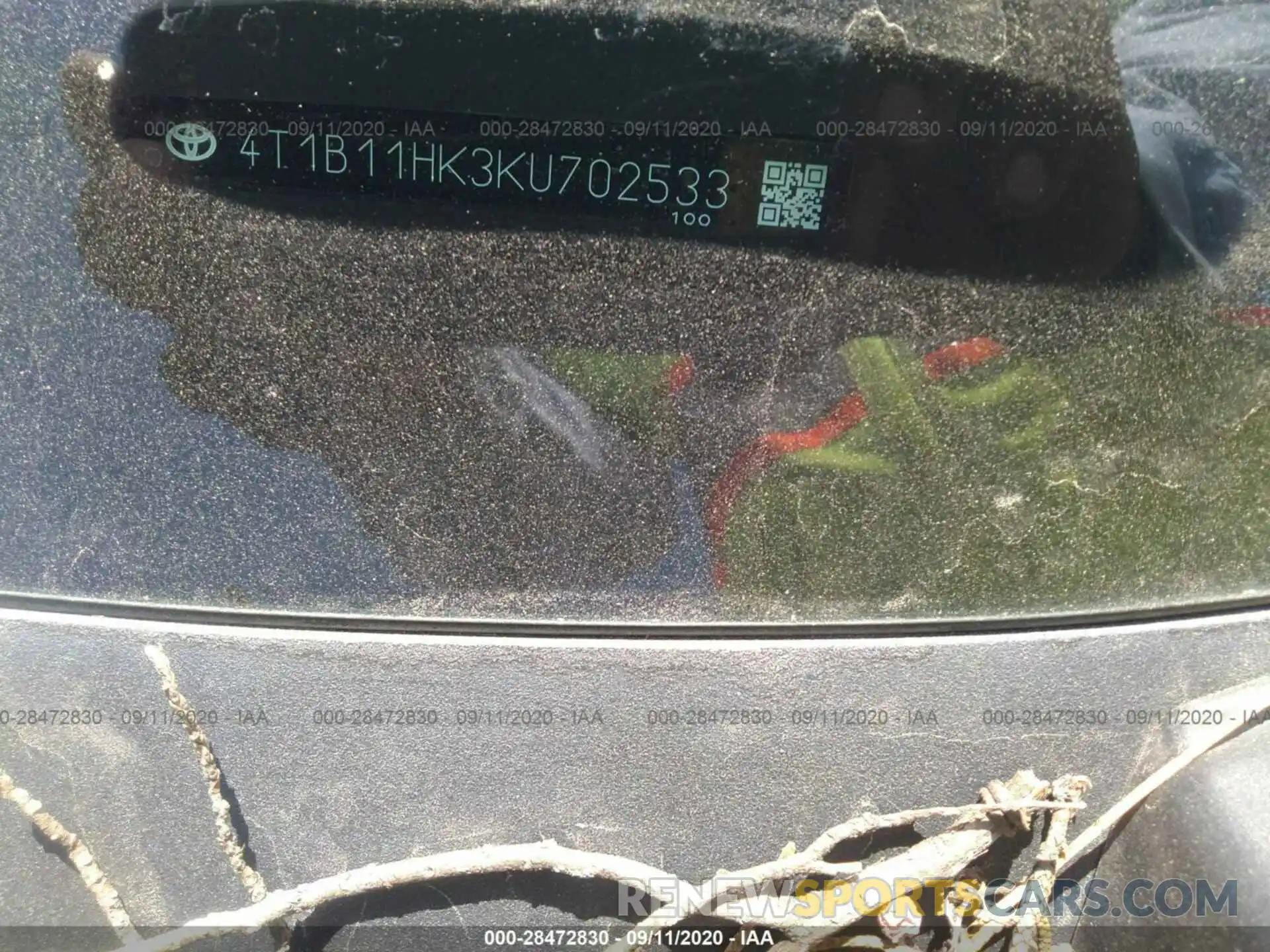 9 Photograph of a damaged car 4T1B11HK3KU702533 TOYOTA CAMRY 2019