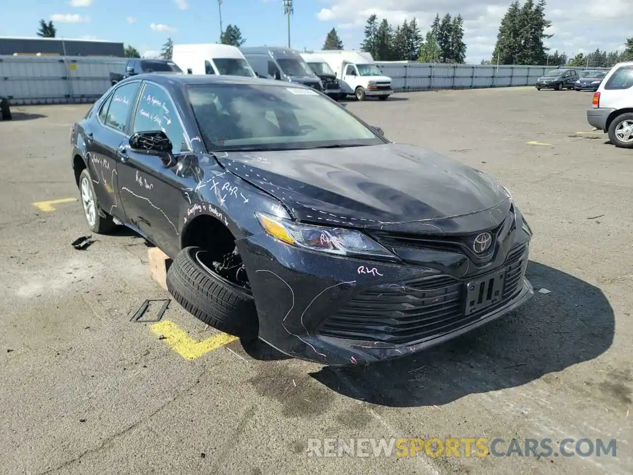 1 Photograph of a damaged car 4T1B11HK4KU256828 TOYOTA CAMRY 2019