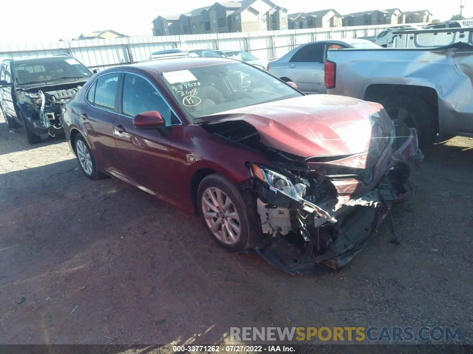 1 Photograph of a damaged car 4T1B11HK6KU836839 TOYOTA CAMRY 2019