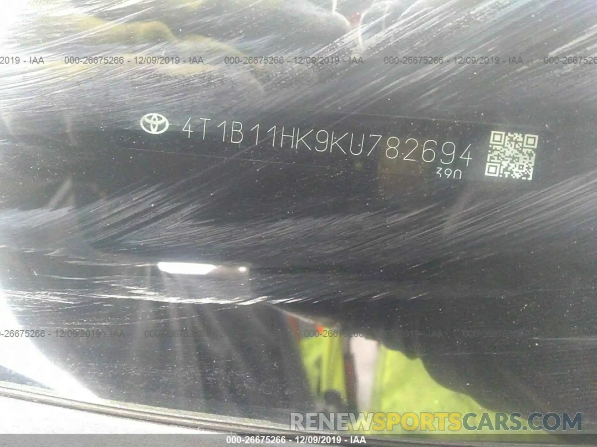 9 Photograph of a damaged car 4T1B11HK9KU782694 TOYOTA CAMRY 2019