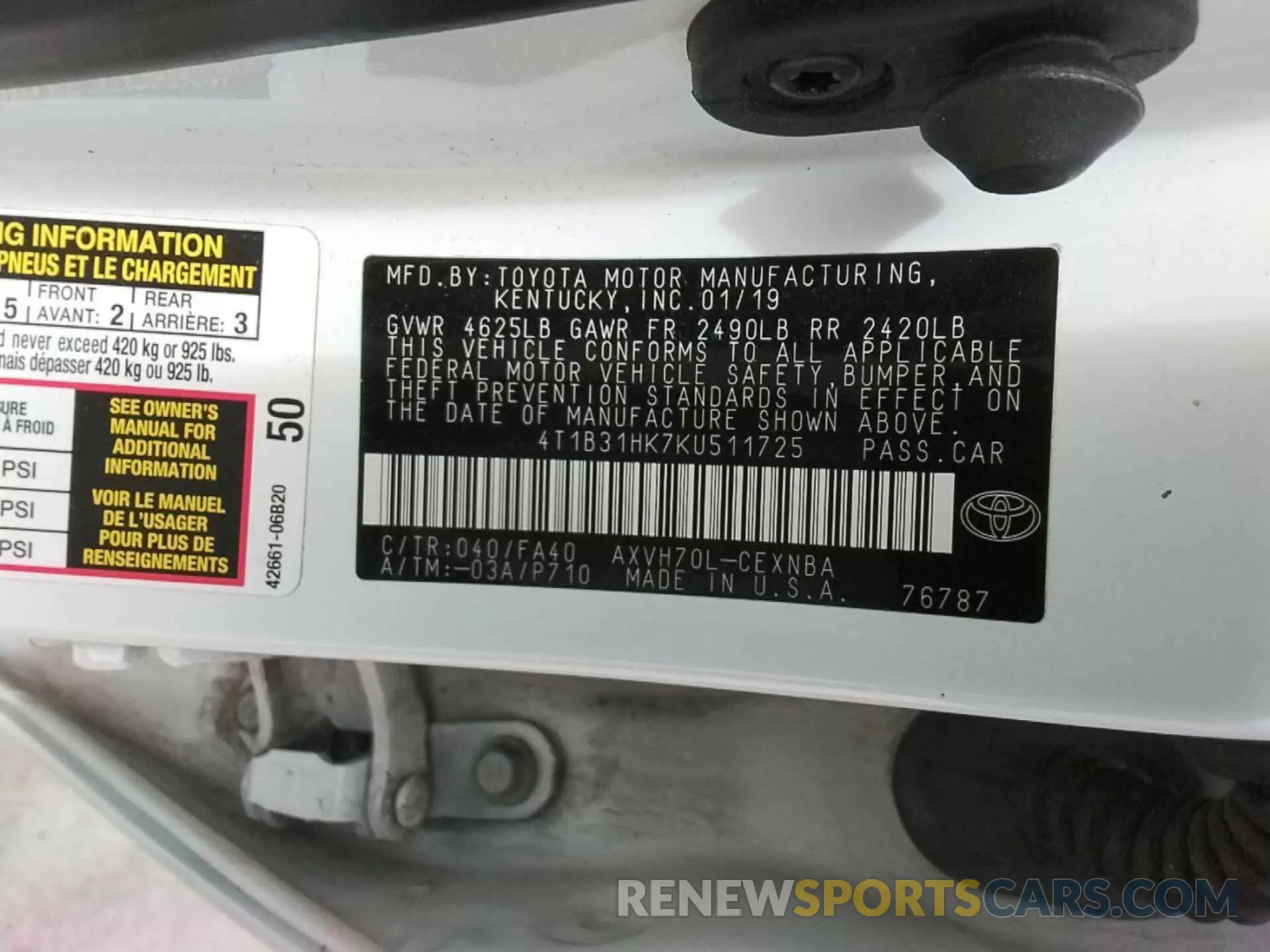 24 Photograph of a damaged car 4T1B31HK7KU511725 TOYOTA CAMRY 2019