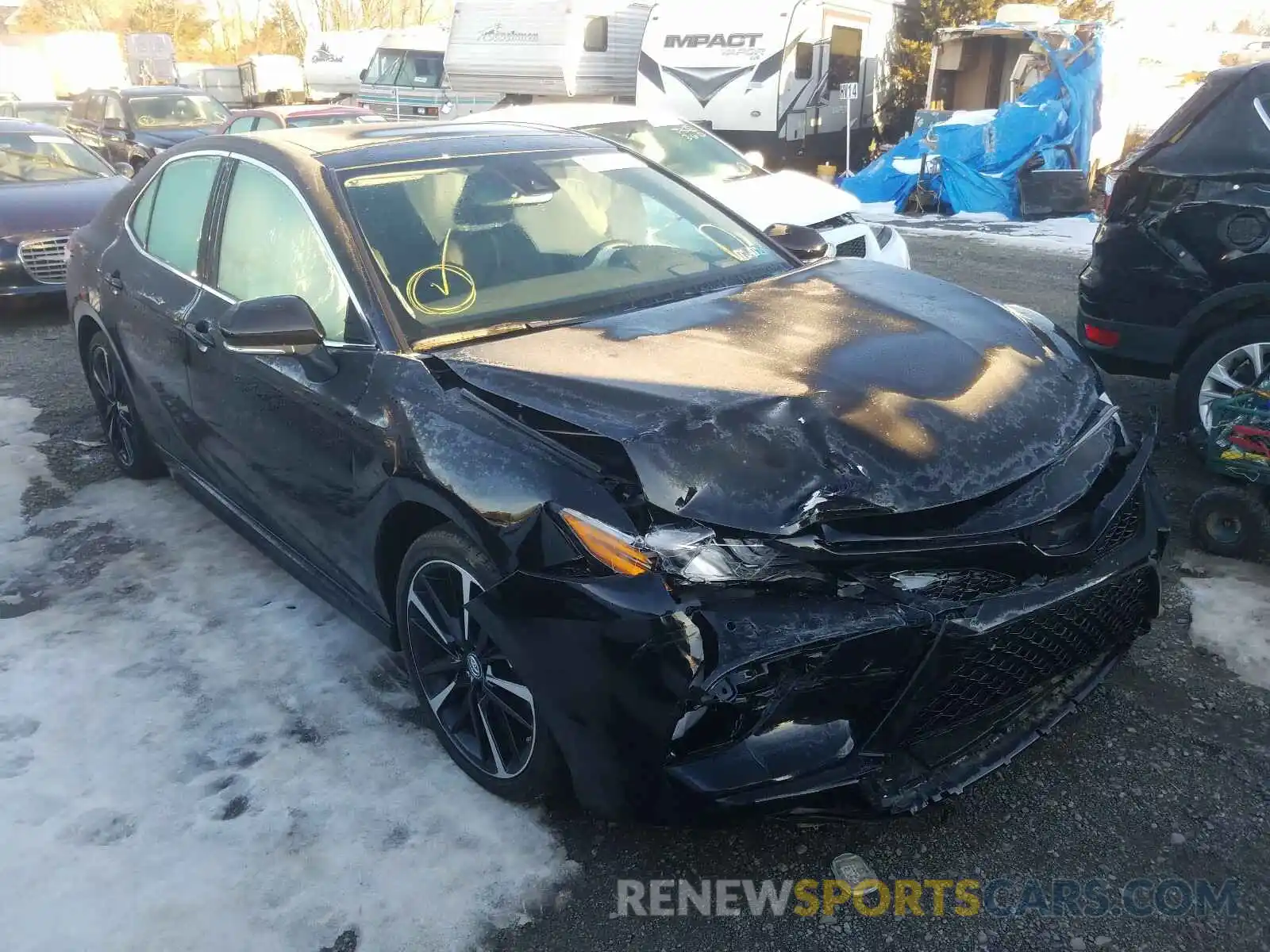 1 Photograph of a damaged car 4T1B61HK0KU844128 TOYOTA CAMRY 2019