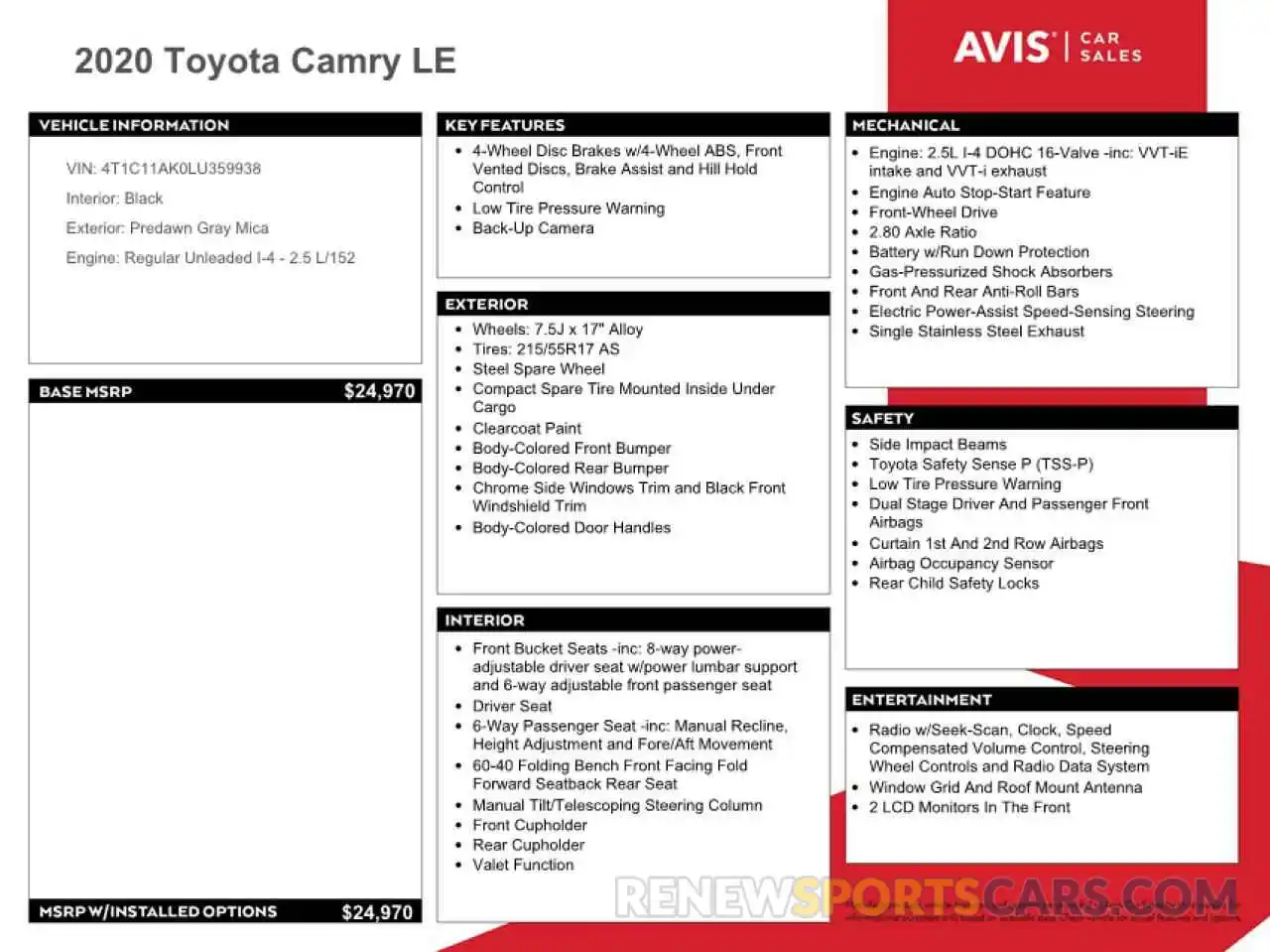 12 Photograph of a damaged car 4T1C11AK0LU359938 TOYOTA CAMRY 2020