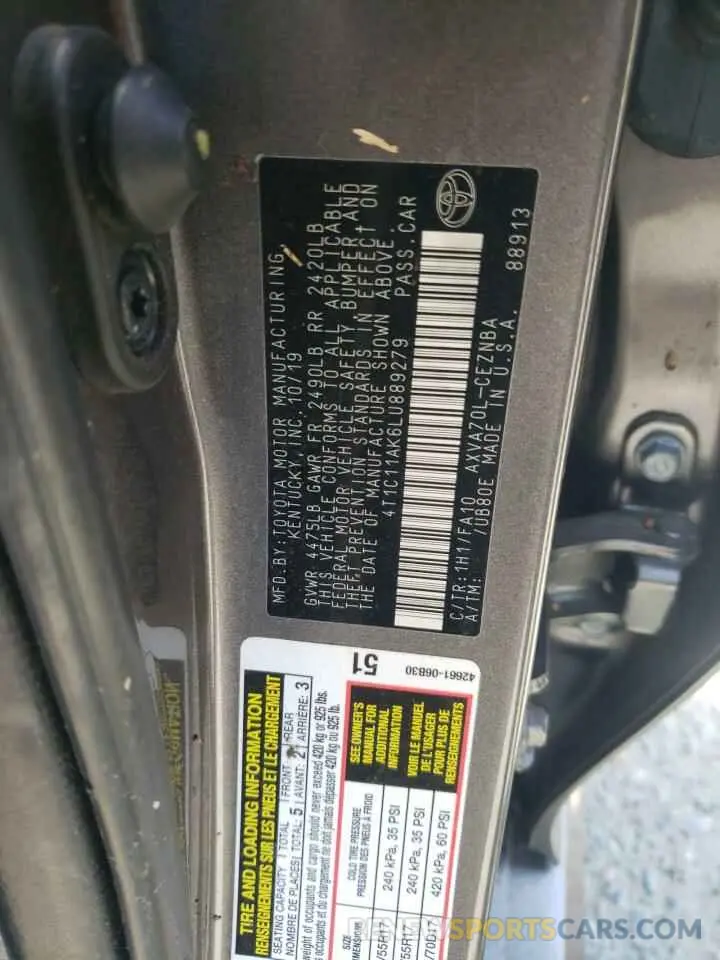12 Photograph of a damaged car 4T1C11AK6LU889279 TOYOTA CAMRY 2020