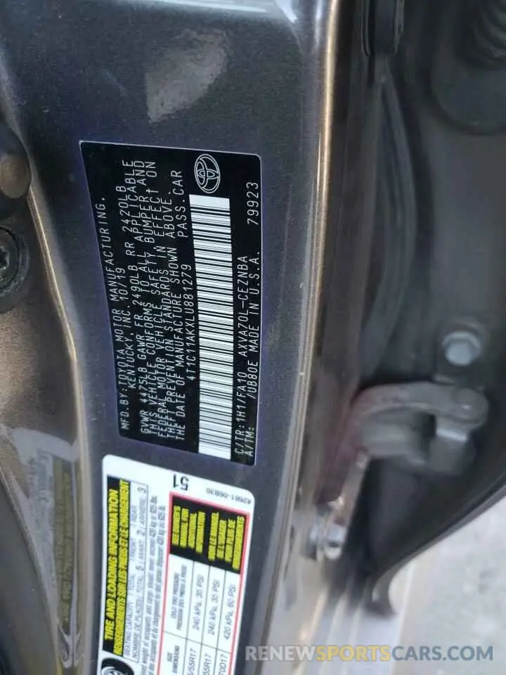12 Photograph of a damaged car 4T1C11AKXLU881279 TOYOTA CAMRY 2020