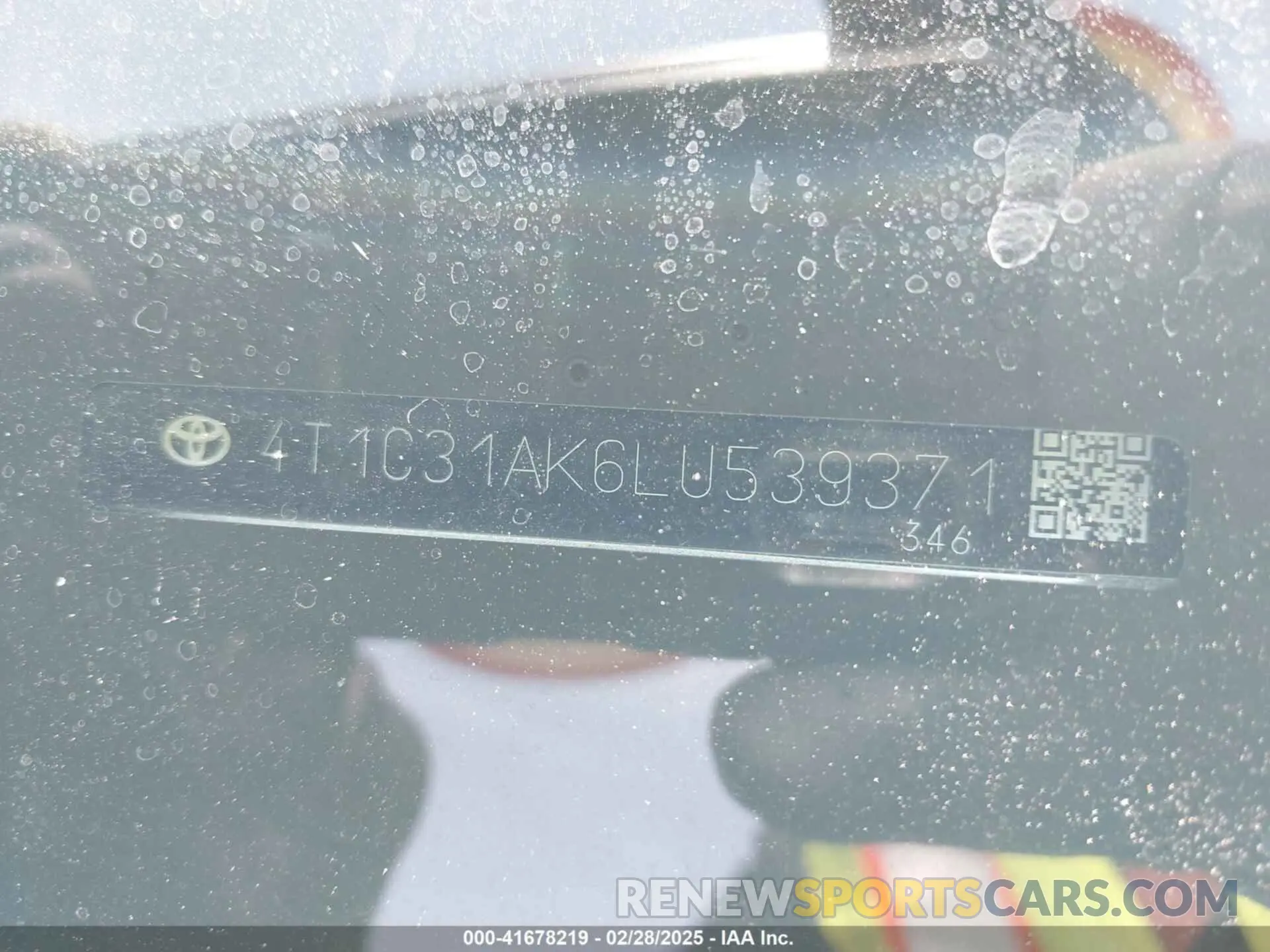 9 Photograph of a damaged car 4T1C31AK6LU539371 TOYOTA CAMRY 2020
