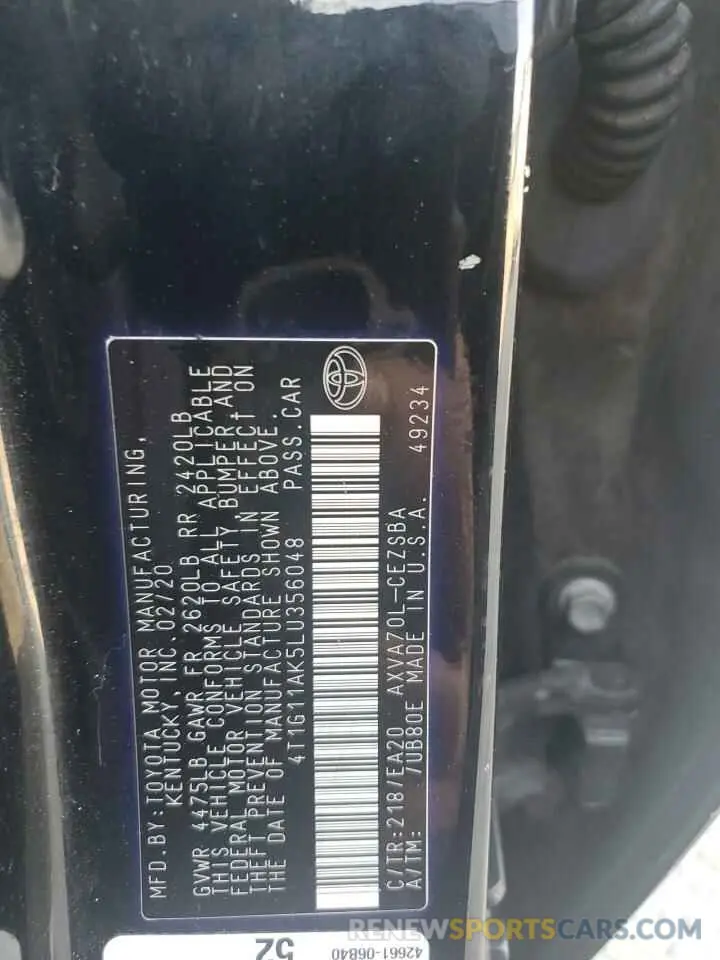 15 Photograph of a damaged car 4T1G11AK5LU356048 TOYOTA CAMRY 2020
