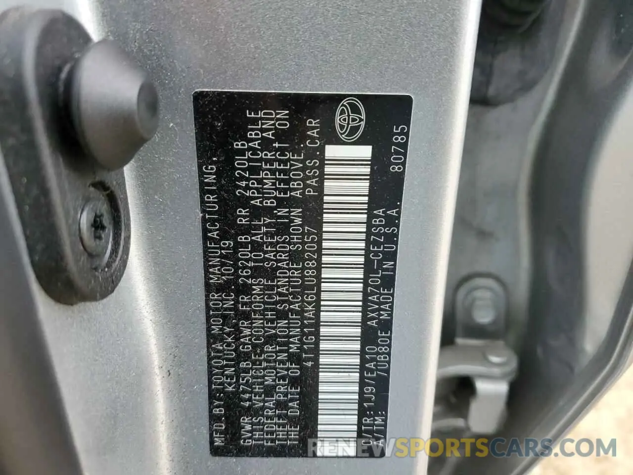 14 Photograph of a damaged car 4T1G11AK6LU882057 TOYOTA CAMRY 2020