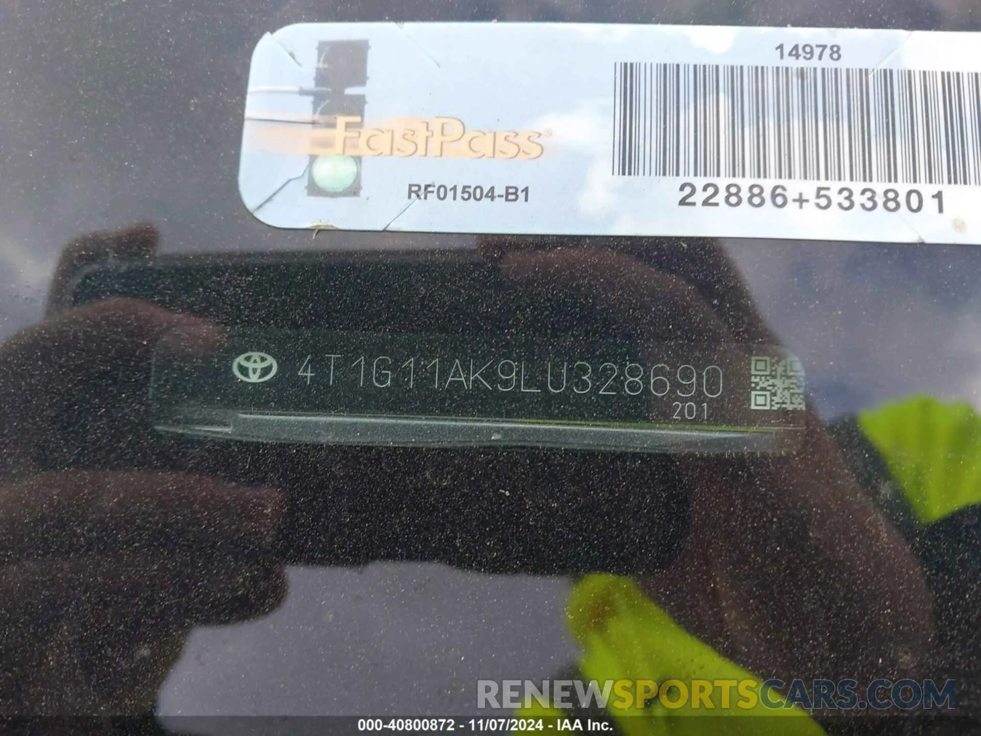 9 Photograph of a damaged car 4T1G11AK9LU328690 TOYOTA CAMRY 2020