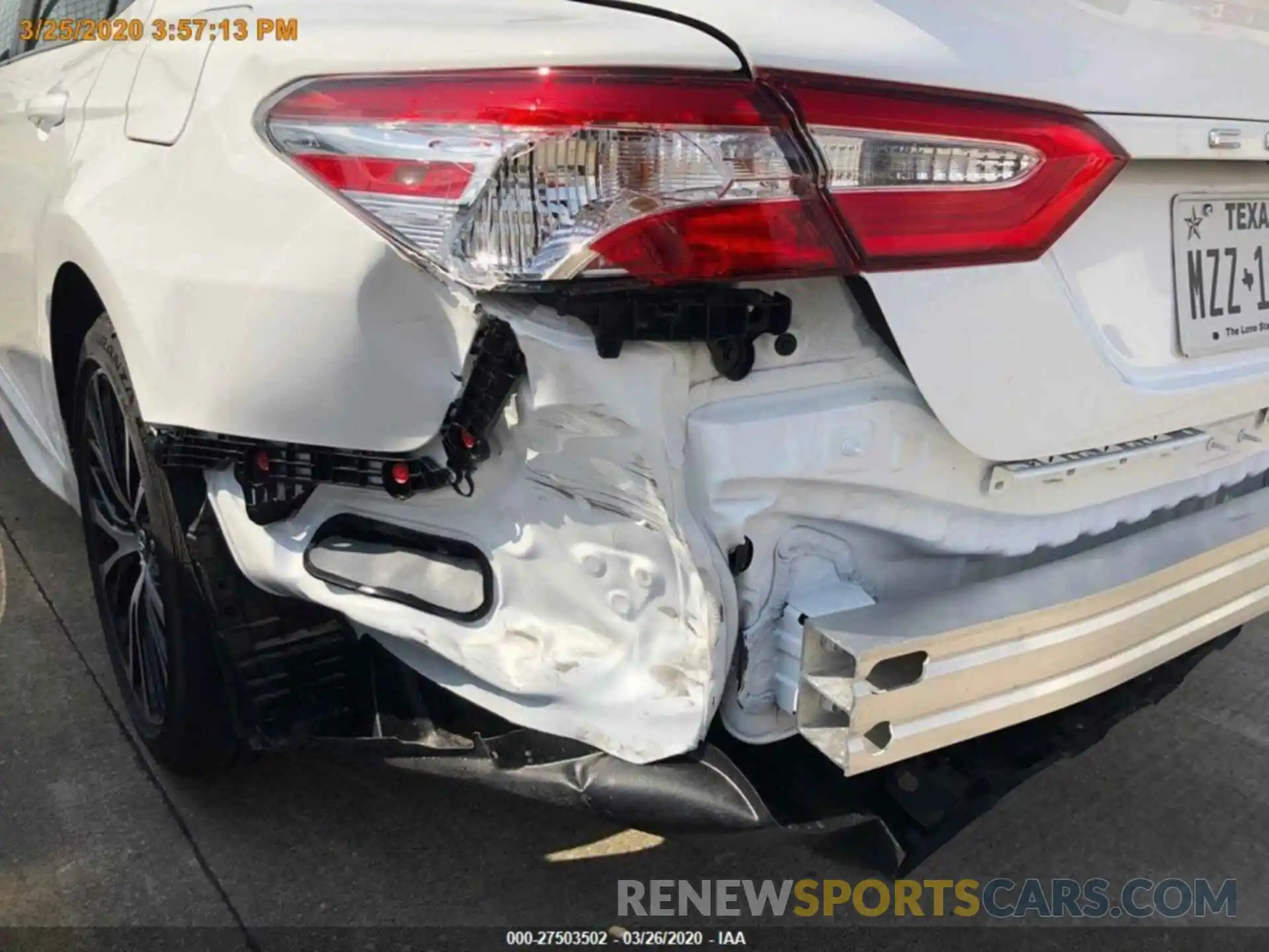 3 Photograph of a damaged car 4T1G11AK9LU344906 TOYOTA CAMRY 2020