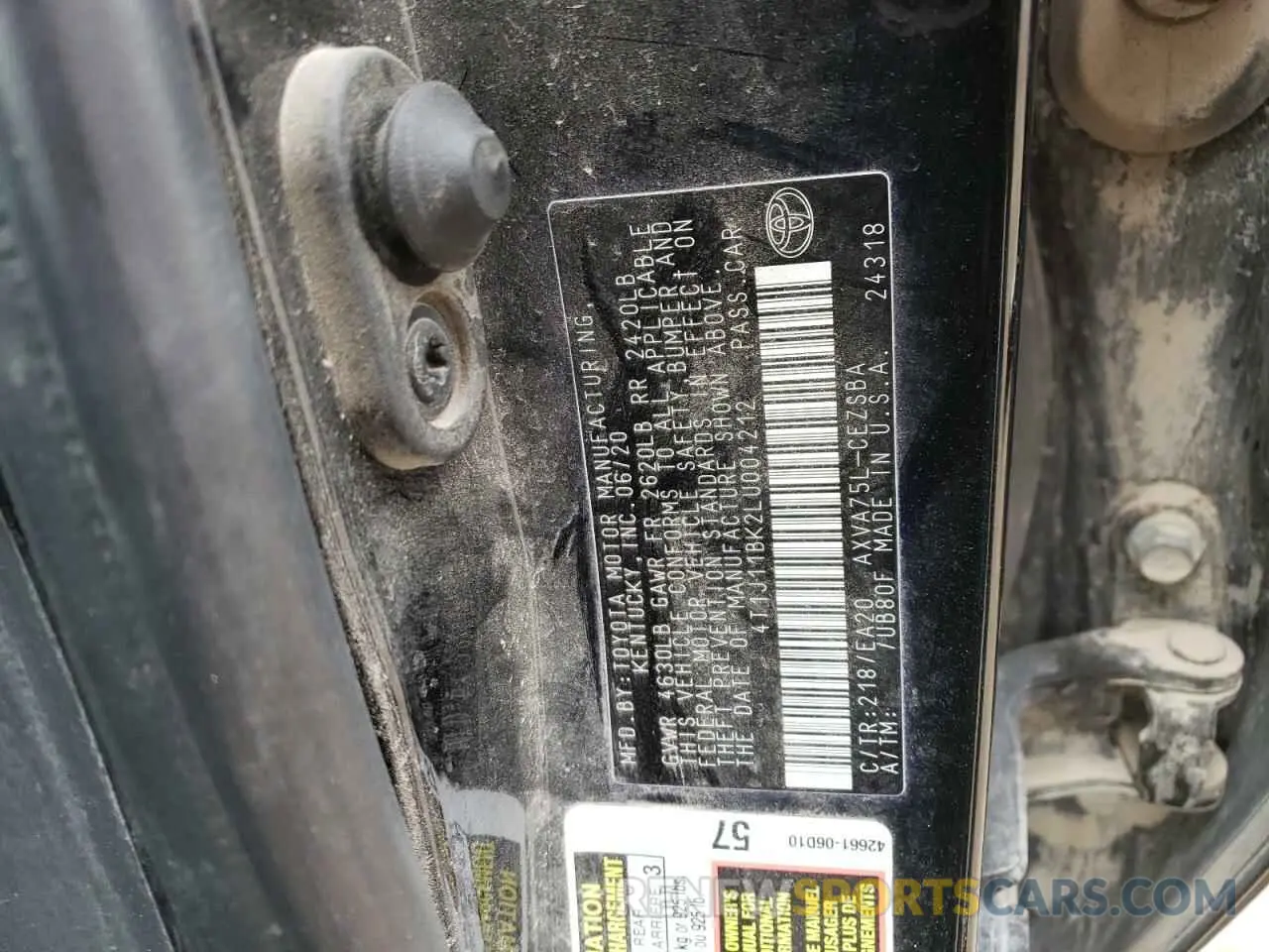 14 Photograph of a damaged car 4T1J11BK2LU004212 TOYOTA CAMRY 2020