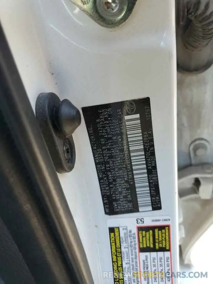 12 Photograph of a damaged car 4T1K61AK8LU363846 TOYOTA CAMRY 2020