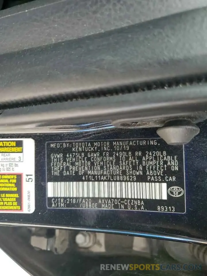 13 Photograph of a damaged car 4T1L11AK7LU889629 TOYOTA CAMRY 2020