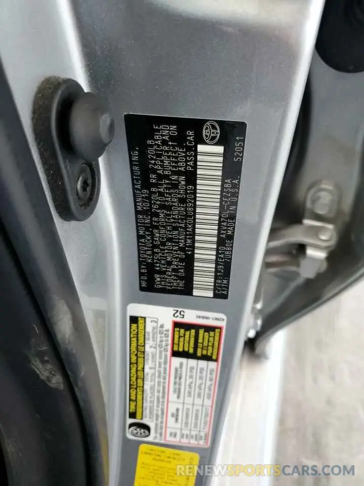 14 Photograph of a damaged car 4T1M11AK0LU892019 TOYOTA CAMRY 2020