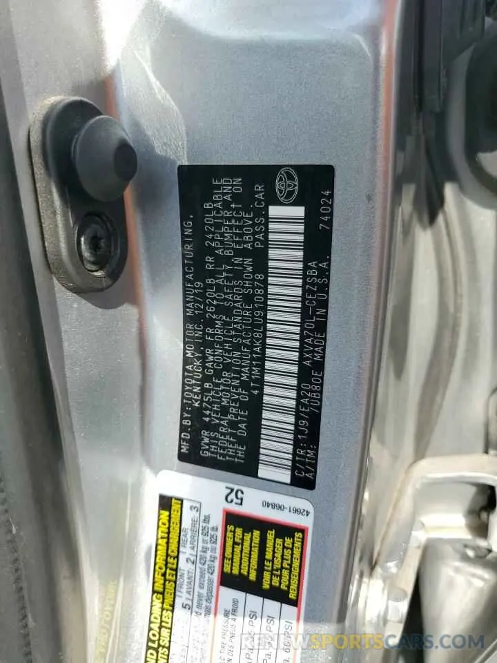 14 Photograph of a damaged car 4T1M11AK8LU910878 TOYOTA CAMRY 2020