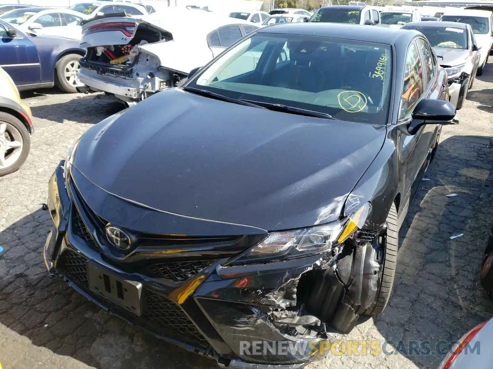 2 Photograph of a damaged car 4T1NZ1AK3LU043645 TOYOTA CAMRY 2020