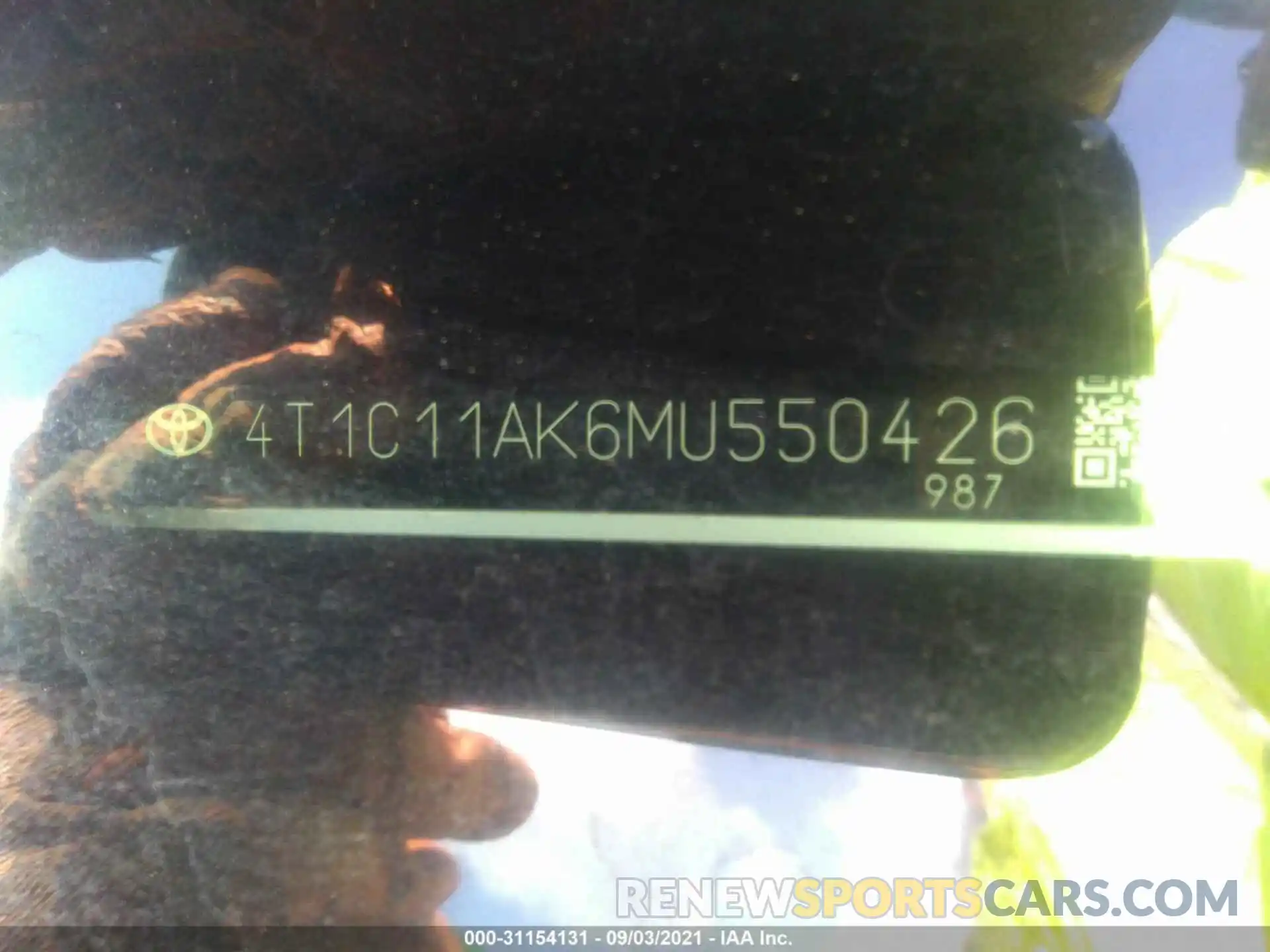 9 Photograph of a damaged car 4T1C11AK6MU550426 TOYOTA CAMRY 2021