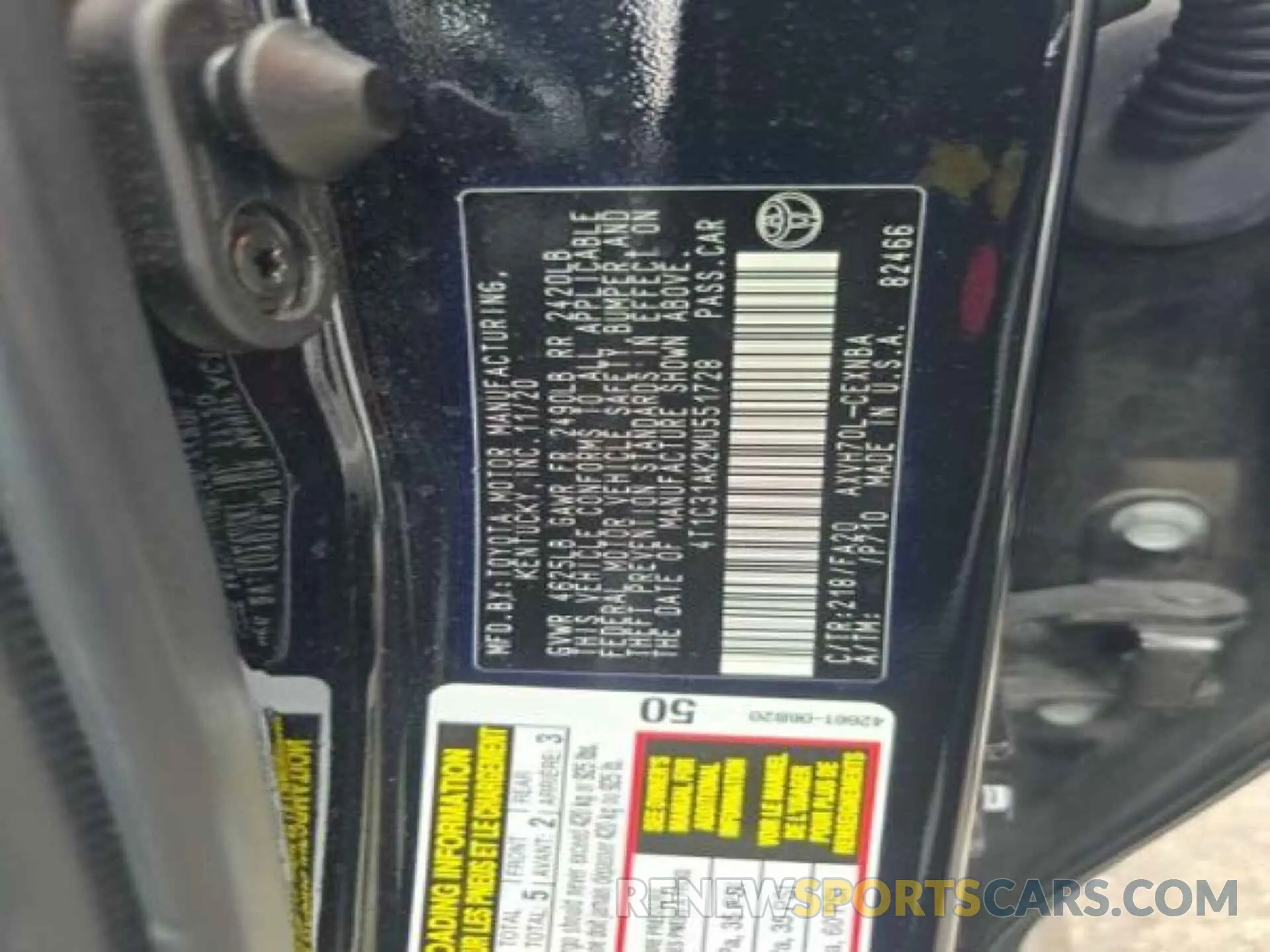 12 Photograph of a damaged car 4T1C31AK2MU551728 TOYOTA CAMRY 2021