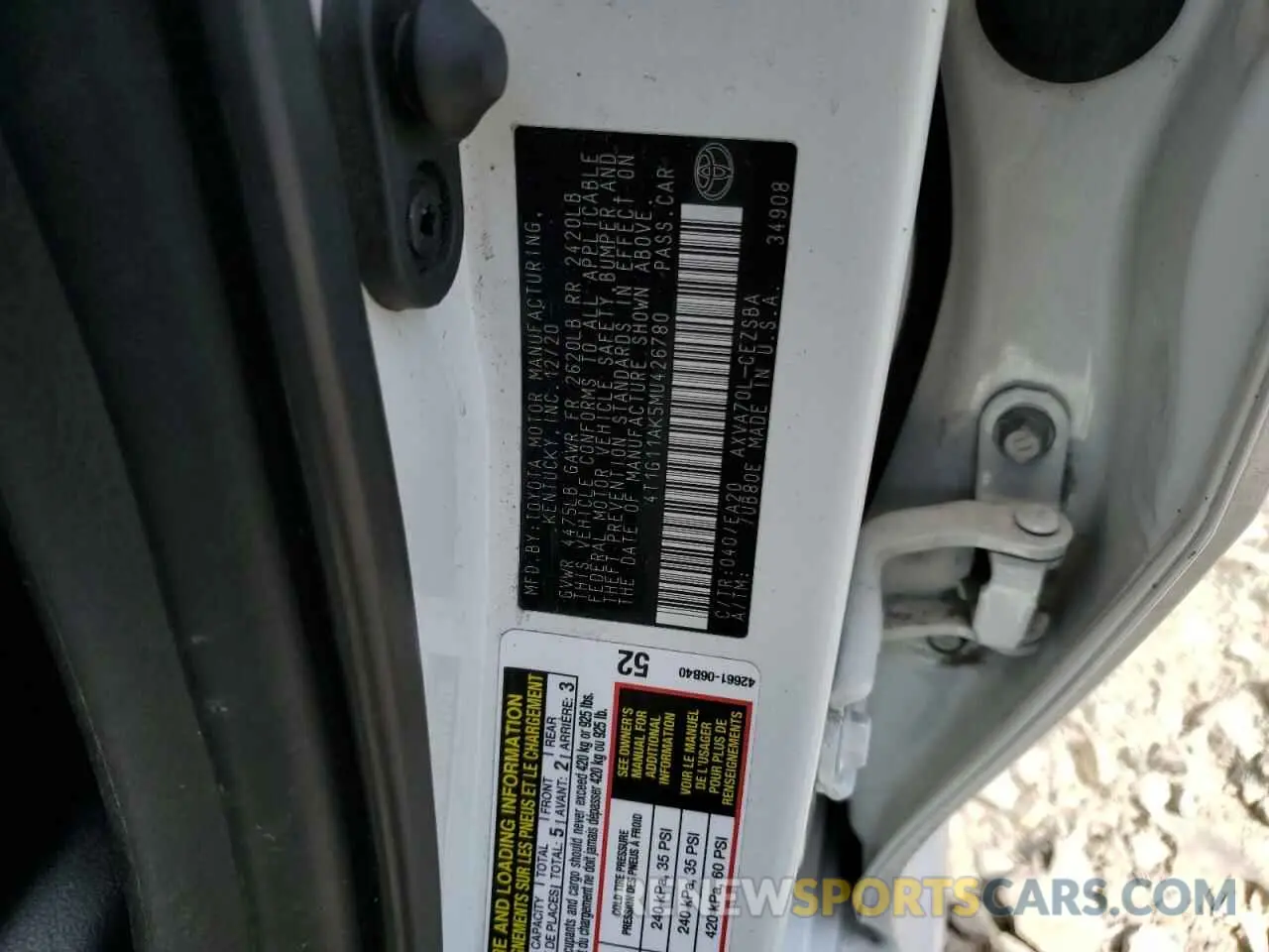 12 Photograph of a damaged car 4T1G11AK5MU426780 TOYOTA CAMRY 2021