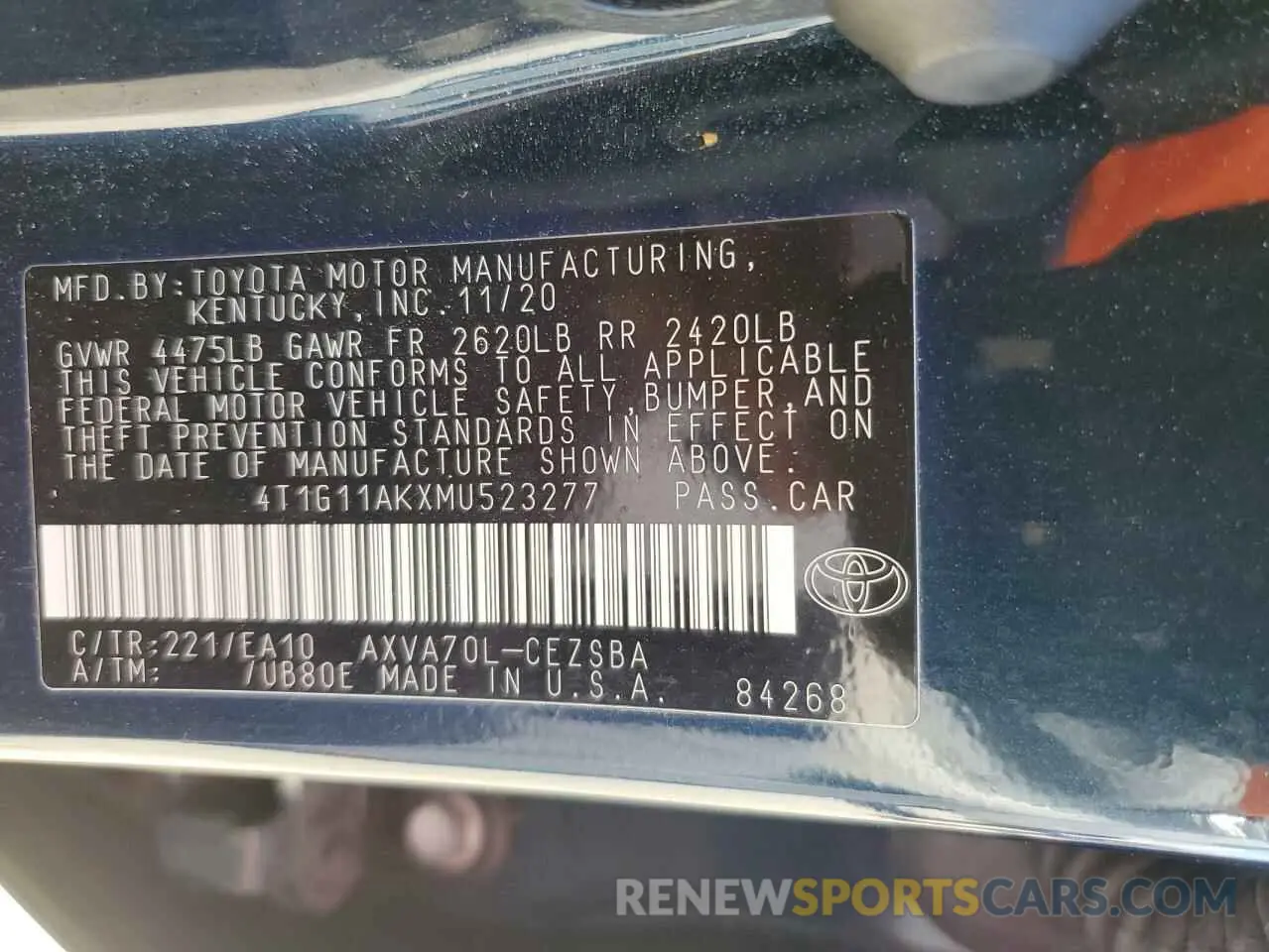 14 Photograph of a damaged car 4T1G11AKXMU523277 TOYOTA CAMRY 2021