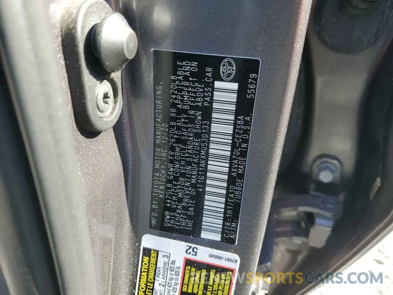 12 Photograph of a damaged car 4T1G11AKXMU530133 TOYOTA CAMRY 2021