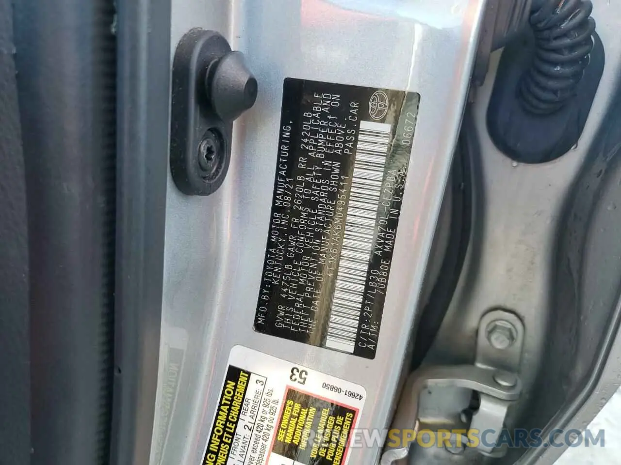 13 Photograph of a damaged car 4T1K61AK6MU495411 TOYOTA CAMRY 2021
