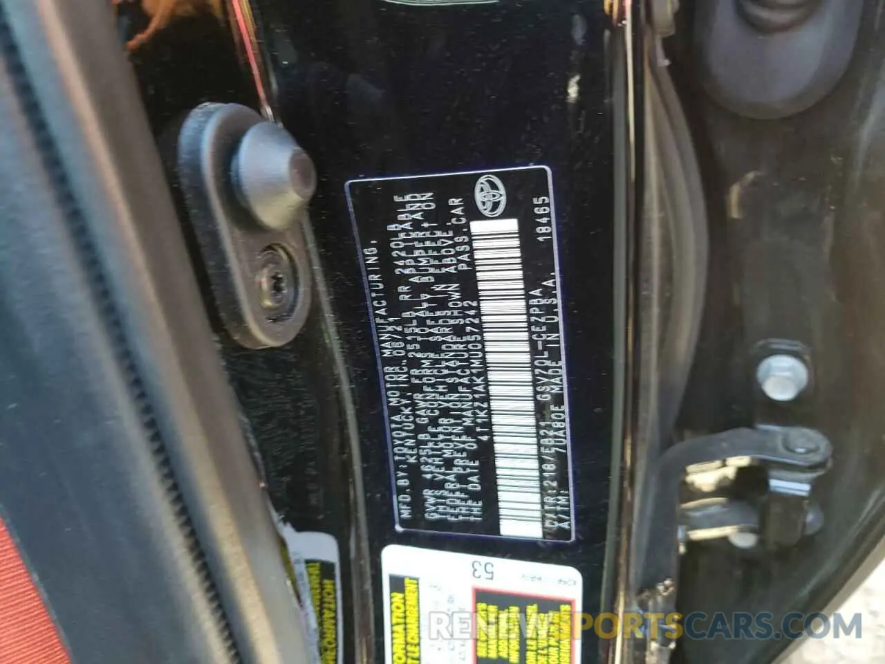 10 Photograph of a damaged car 4T1KZ1AK1MU057242 TOYOTA CAMRY 2021