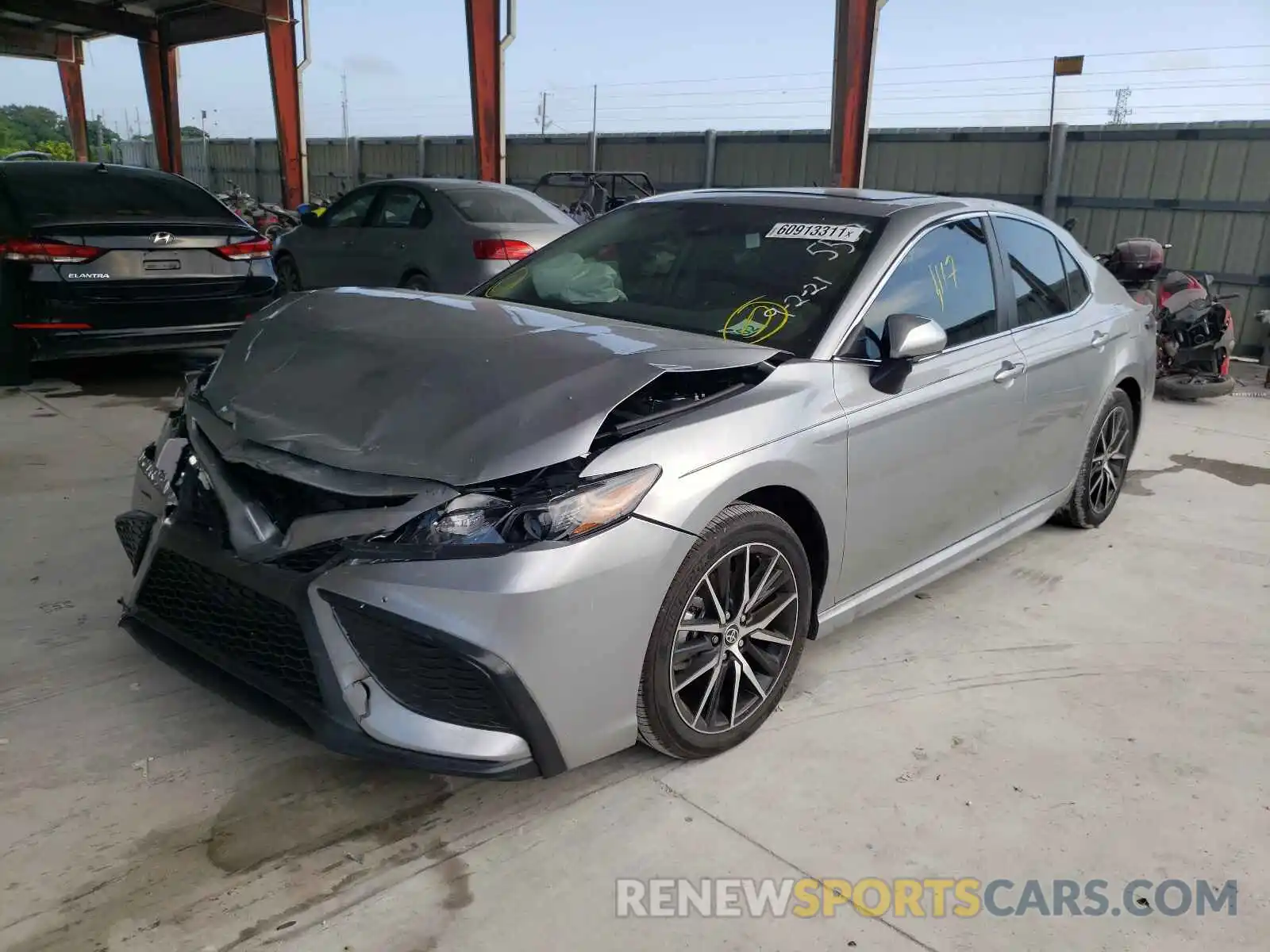 2 Photograph of a damaged car 4T1S11AK9MU615507 TOYOTA CAMRY 2021