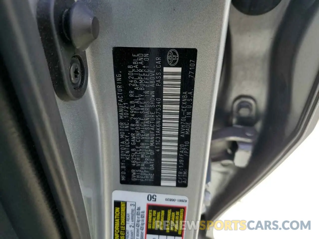12 Photograph of a damaged car 4T1C31AK6NU575340 TOYOTA CAMRY 2022