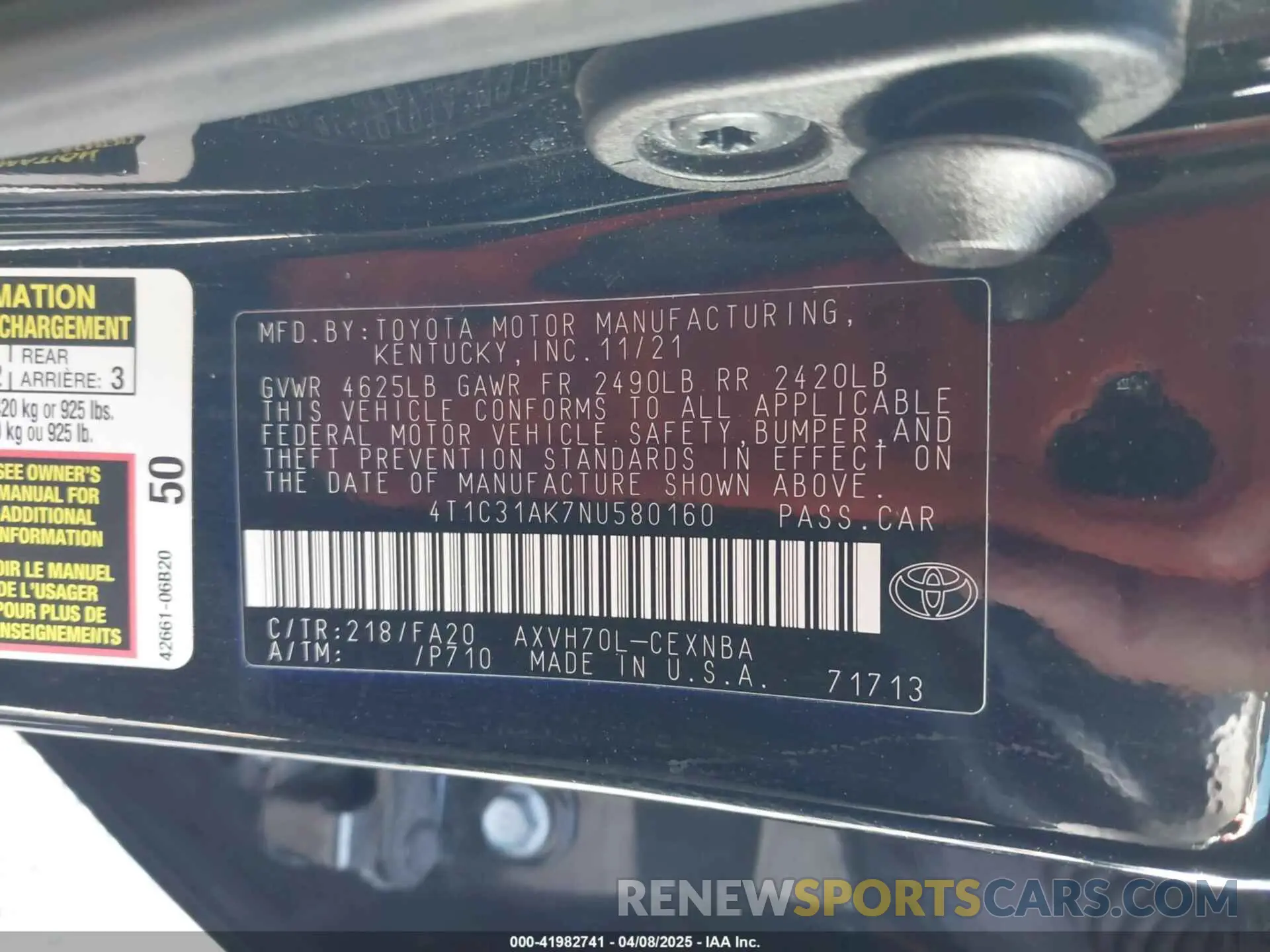 9 Photograph of a damaged car 4T1C31AK7NU580160 TOYOTA CAMRY 2022