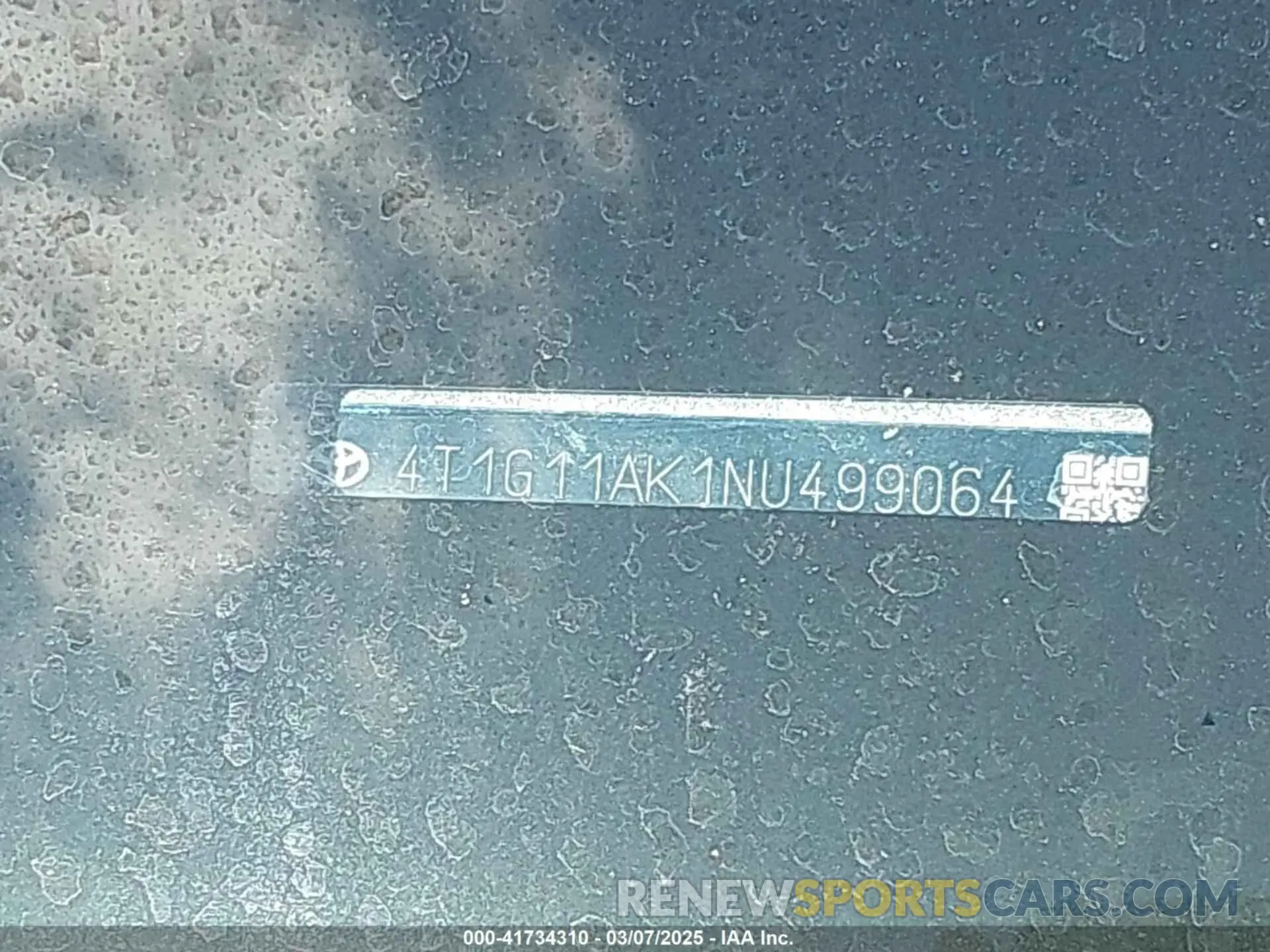 9 Photograph of a damaged car 4T1G11AK1NU499064 TOYOTA CAMRY 2022