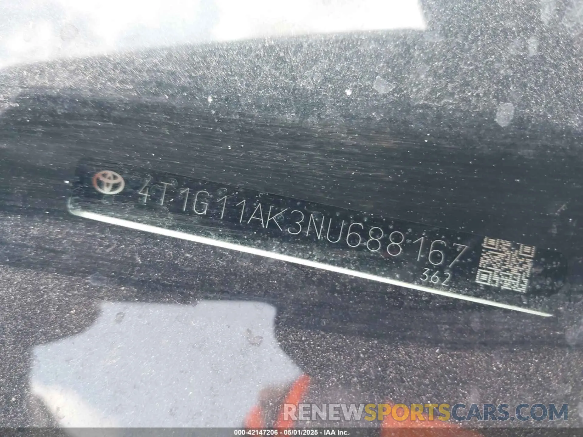 9 Photograph of a damaged car 4T1G11AK3NU688167 TOYOTA CAMRY 2022
