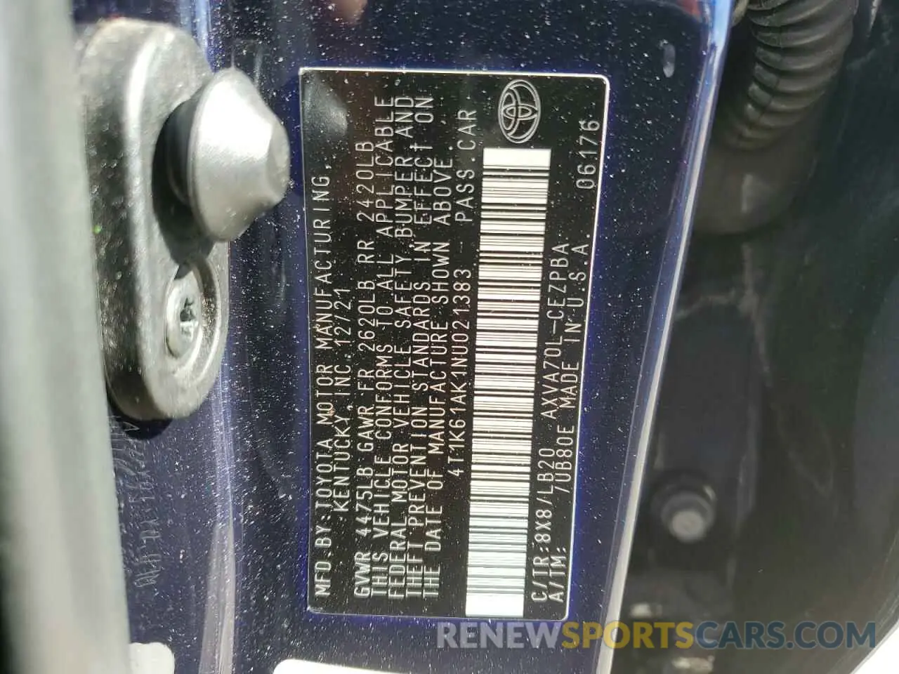 12 Photograph of a damaged car 4T1K61AK1NU021383 TOYOTA CAMRY 2022